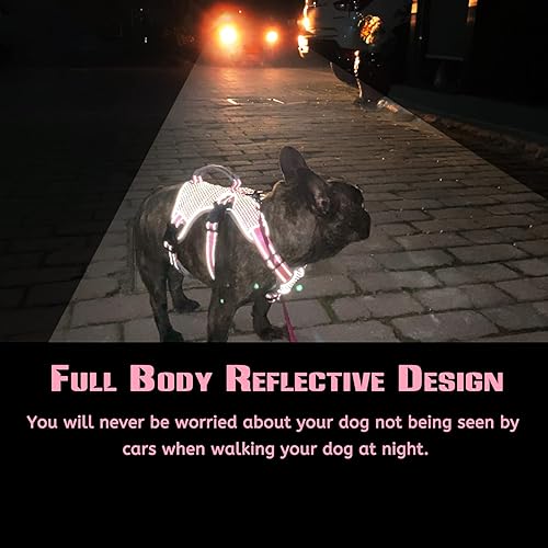 Miniatura 3 de Arnés para perro sin escape, arnés a prueba de escapes, chaleco totalmente reflectante con mango acolchado, transpirable, duradero, chaleco