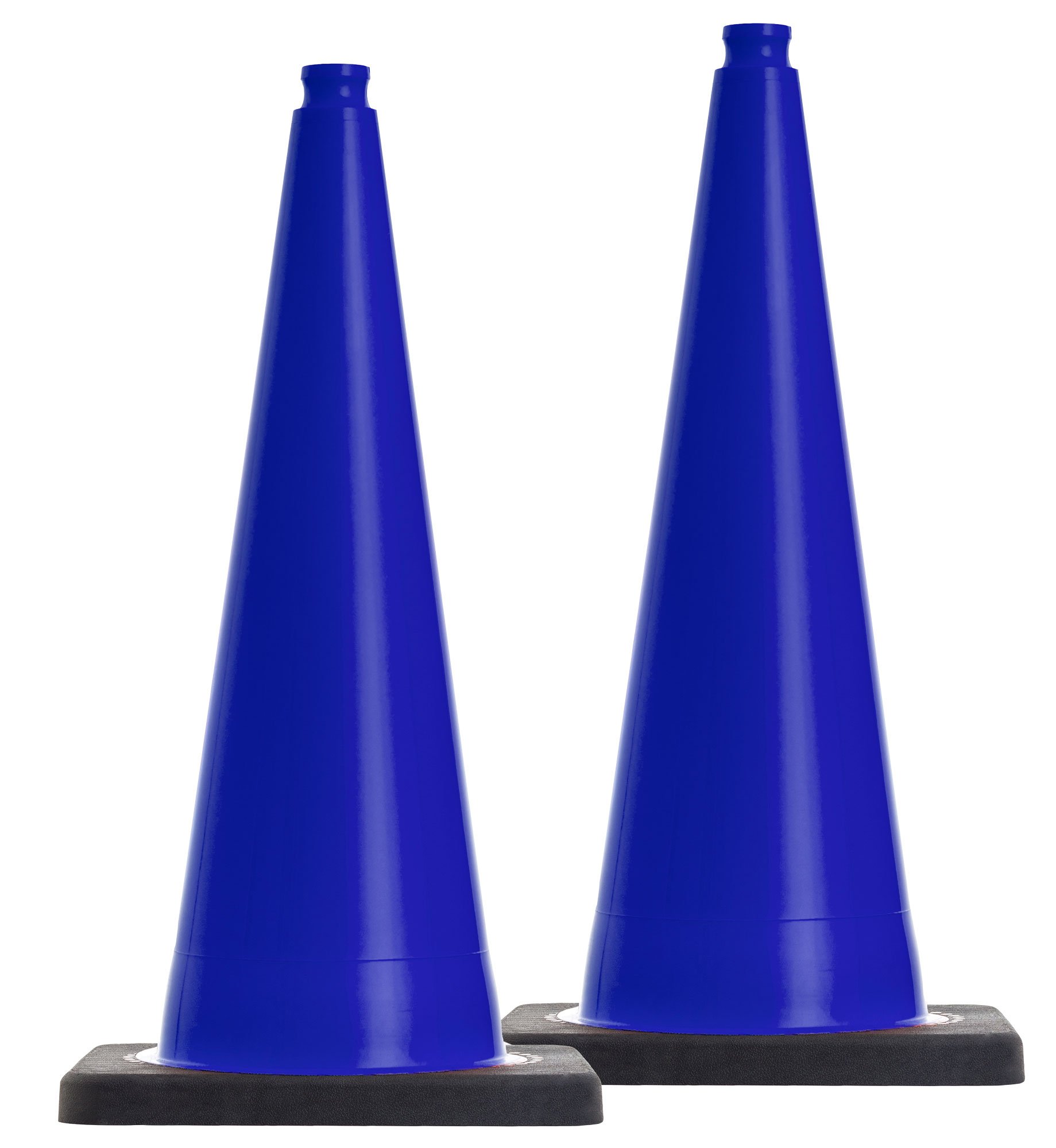 2 Stück Leitkegel, Pilonen 4,2kg schwer, flexibel 75 cm groß, blau ohne Folien