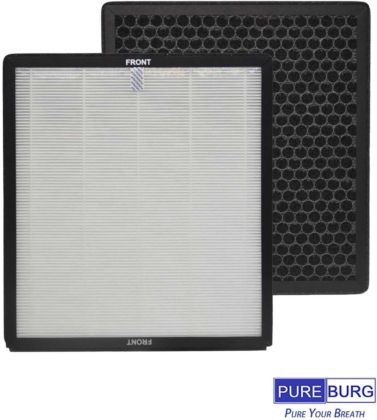 PUREBURG Replacement Filter Compatible with HEARBOBO K06 Air Purifier, 2-Pack (2 filters per pack) H13 HEPA Activated Carbon 3-Stage Filtration For Air Clean Dust VOCs Odor