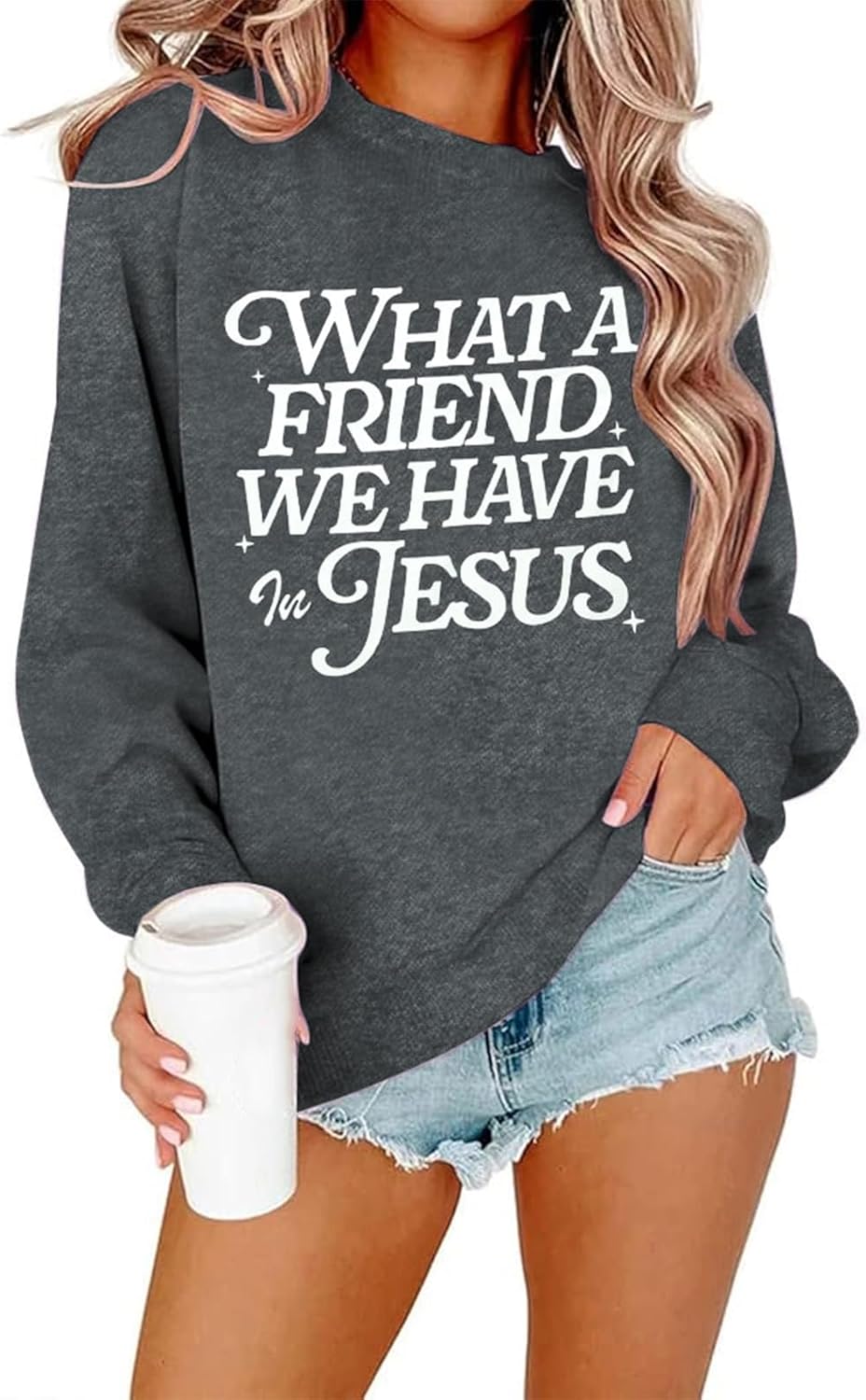 QLIPIN Christian Sweatshirts Women Jesus Sweatshirt: Religious Faith Shirts Bible Verse Inspirational Long Sleeve Top