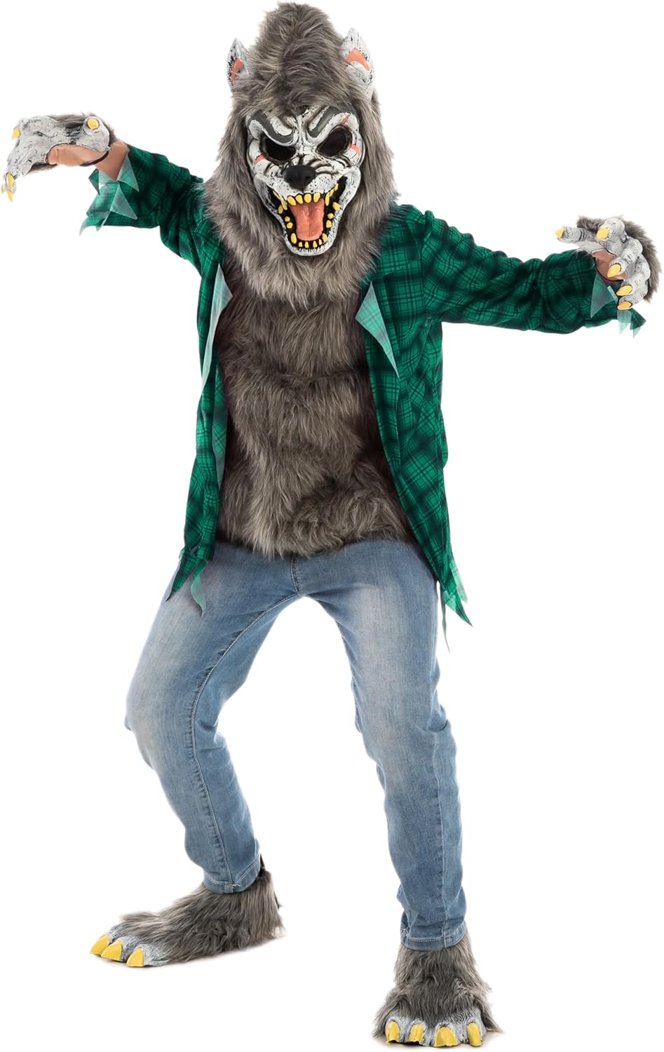 Spooktacular Creations Halloween Kids Werewolf Costume with Mask, Wolf Costume for Halloween Dress Up Parties, Festivals