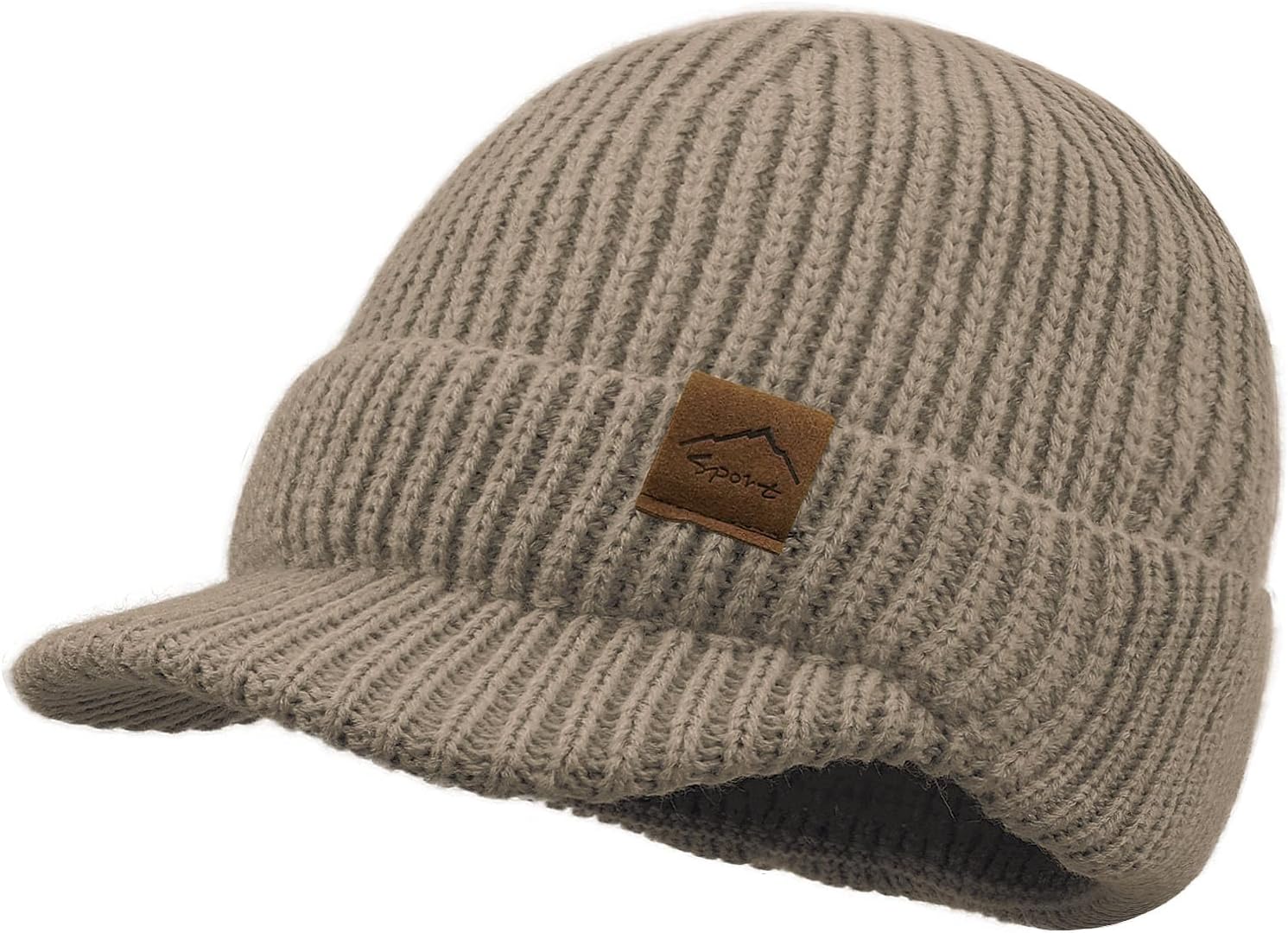 Clakllie Winter Visor Beanie Stretchy Cable Knitted Hats Stylish Skullcap Cold Weather Ski Snow Caps Cadet Newsboy Cap - Image 2