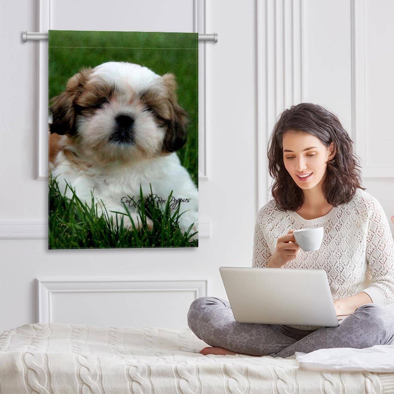 TopPacific Gartenflagge Shih Tzu Mit Sonnenbrille | Doppelseitig | 30,5 X 45,7 Cm | Wetterfest