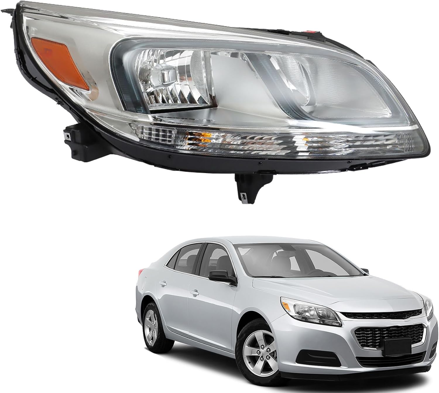munirater Headlight Assembly Replacement for 2013-2015 Malibu LS | 2016 Malibu Limited LS Right Headlamp Passenger Side