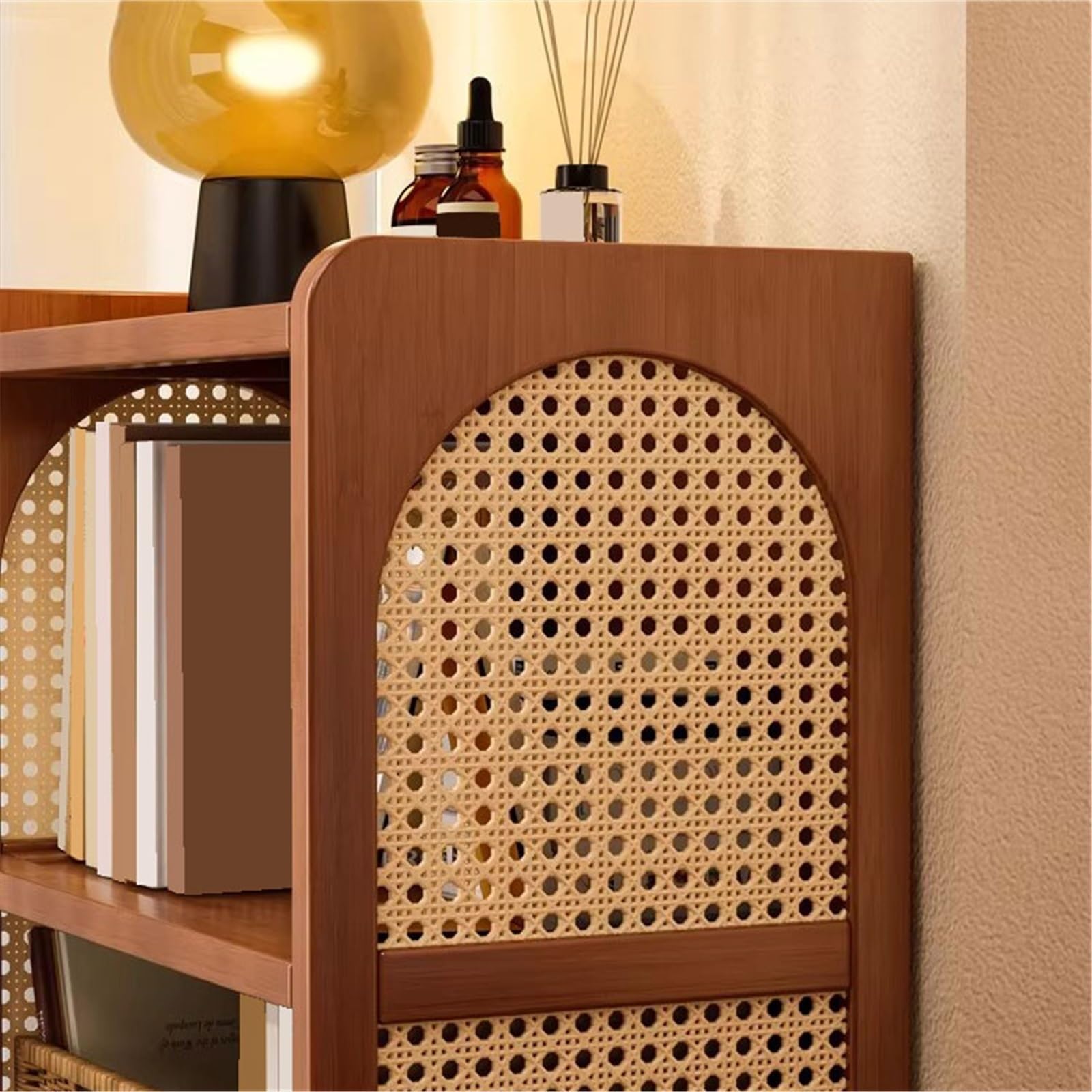Estantes de Almacenamiento Estante de bambú Retro encimera Multiusos con Estante Almacenamiento for el hogar Tejido ratán plástico Estantería