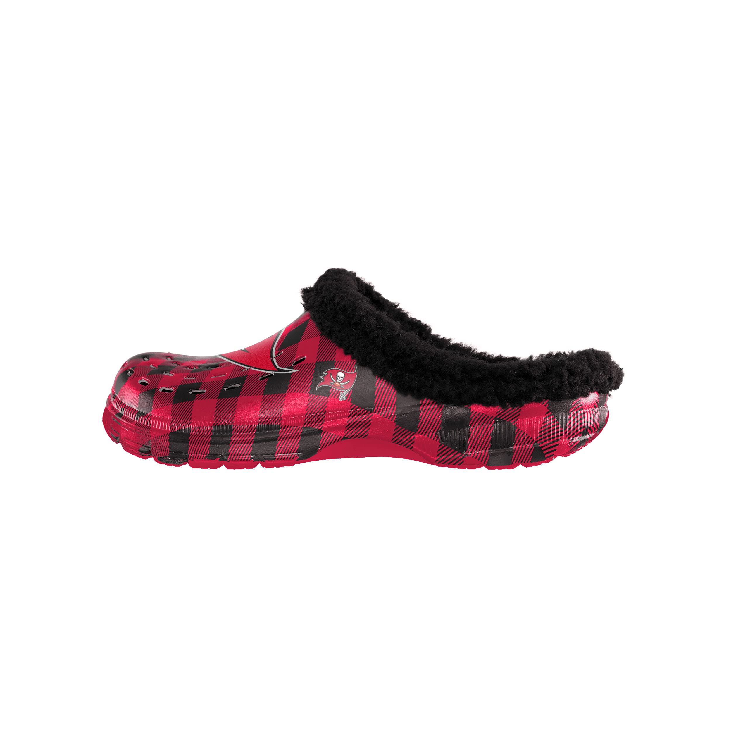 FOCO Tampa Bay Buccaneers NFL Mens Sherpa Lined Buffalo Check Clog - S