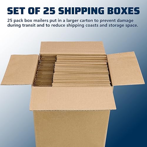 Miniatura 9 de Paquete de 25 cajas de envío de cartón corrugado marrón fuerte para embalaje de pequeñas empresas, correo, manualidades, regalos, envíos,