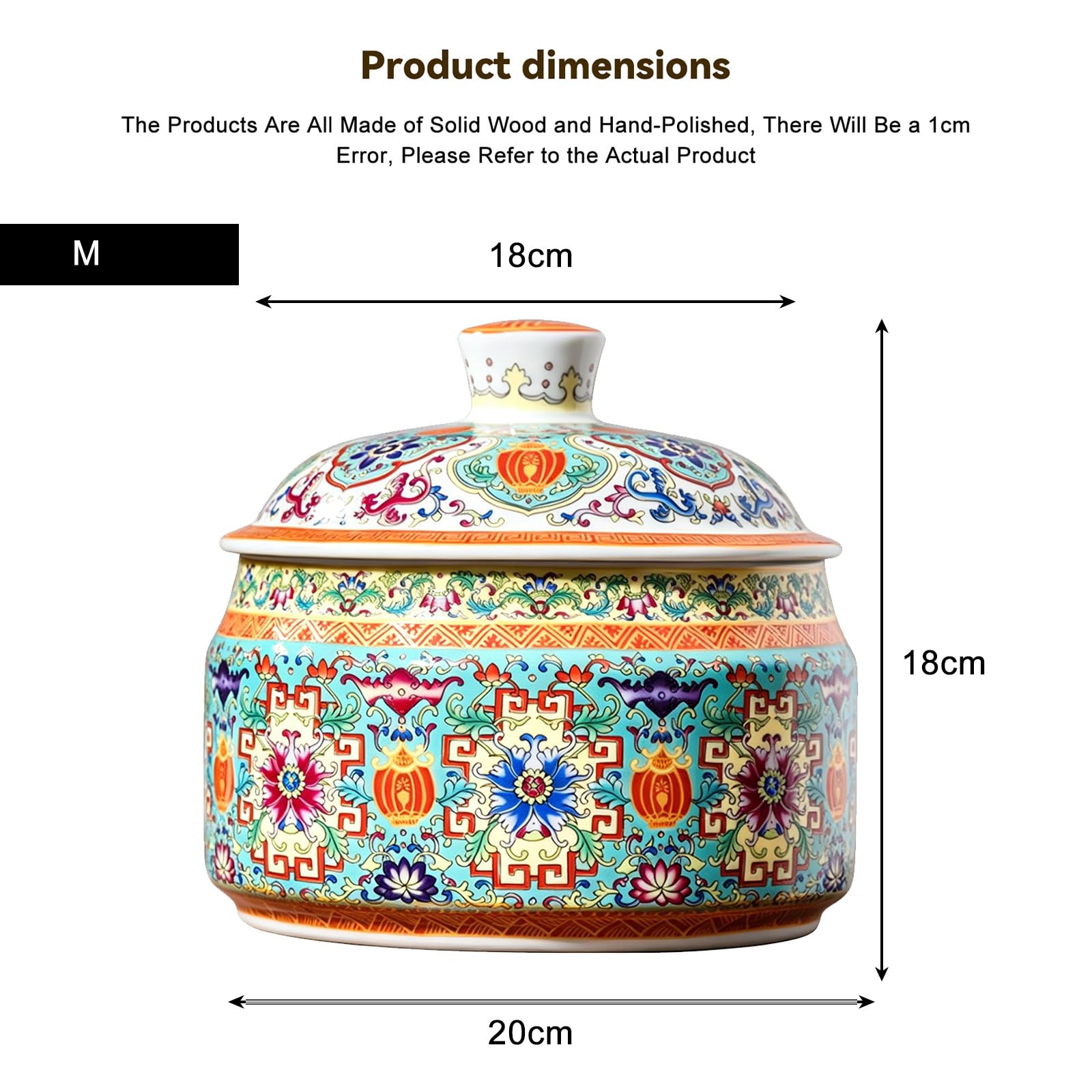Ceramiczny Pojemnik Do Przechowywania Ryżu Szczelny Dozownik Zboża Domowe Wiaderko Na Ryż Cylindryczna Beczka Kuchenna(Blue,Medium)