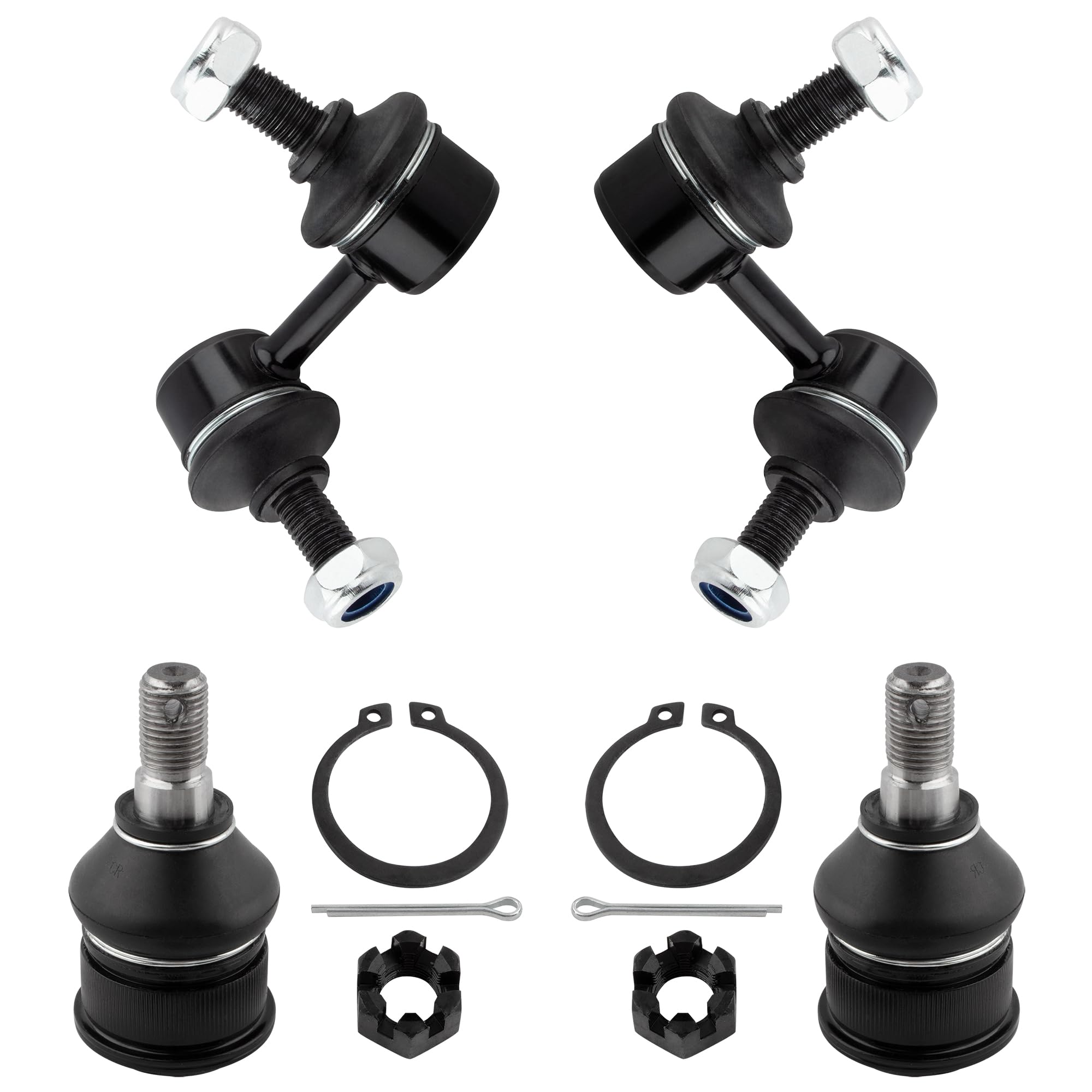 BOXI (Set of 4) 2x Front Stabilizer Sway Bar End Link + 2x Front Lower Ball Joints Fit for Honda Element 2003 2004 2005 2006 2007 2008 2009 2010 2011