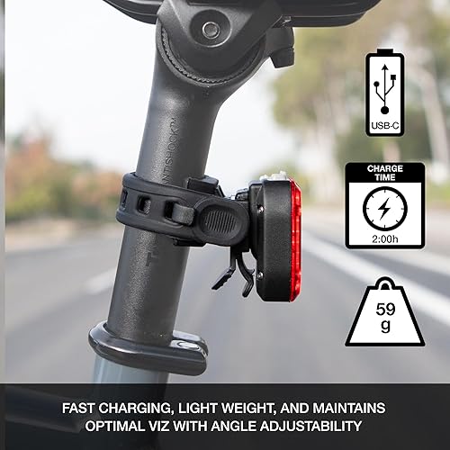 Miniatura 5 de NiteRider Swift 450 + Vmax+ 180 luces delanteras y traseras para bicicleta, 450 lúmenes, luces delanteras y traseras de 180 lúmenes, USB-C,