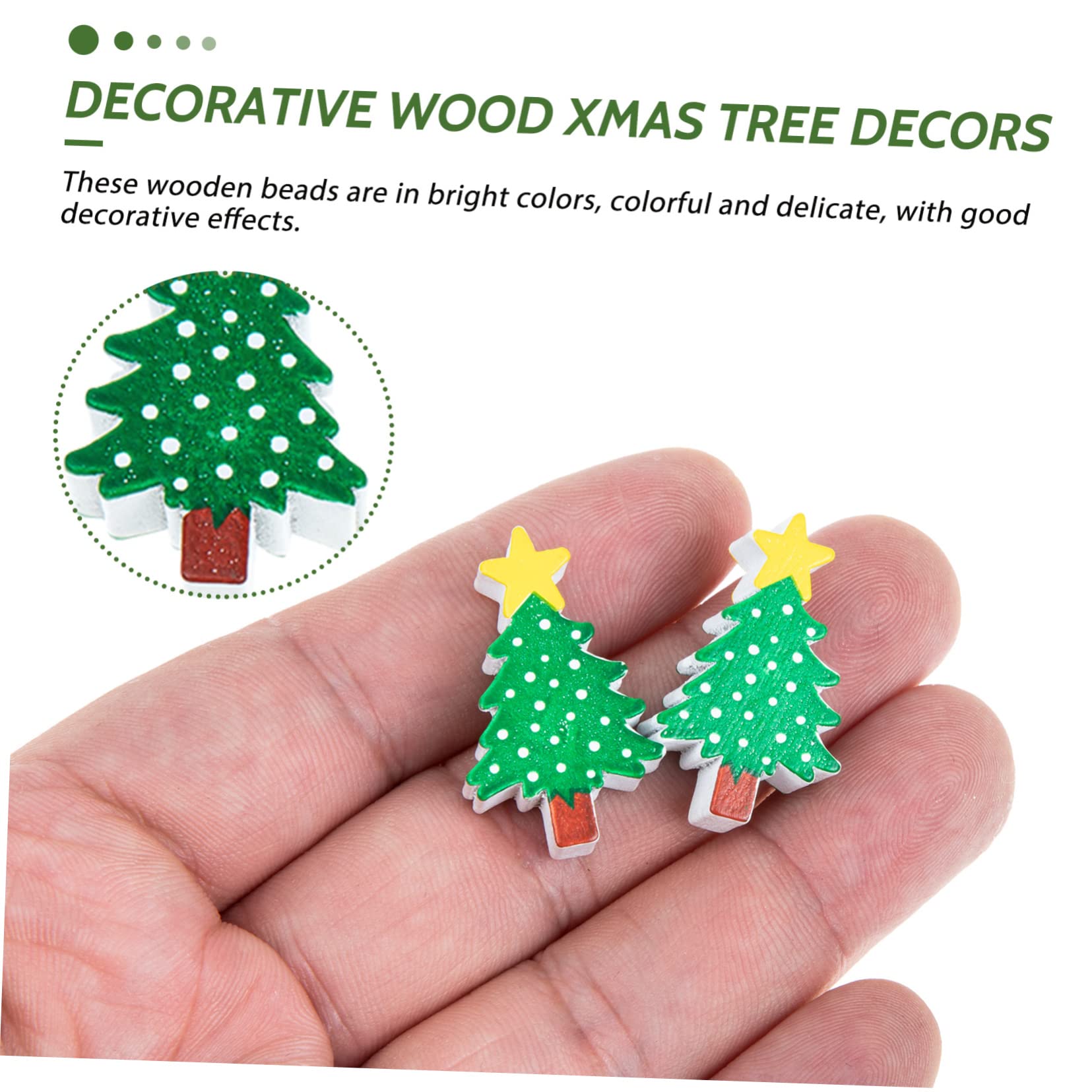 PRETYZOOM 250piezas Perlas De Madera Navideñas Para Adornos De Árbol De Navidad Decoración y Para Manualidades y