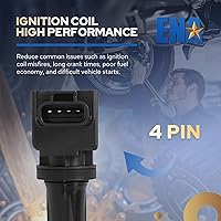 Vista 6 de ENA Paquete de bobinas de encendido UF656 compatible con Mazda 3 Sport 6 CX3 CX5 CX9 MX5 Miata 2012 2013 2014 2015 2016 2017 2018 2019 2020 2.0L