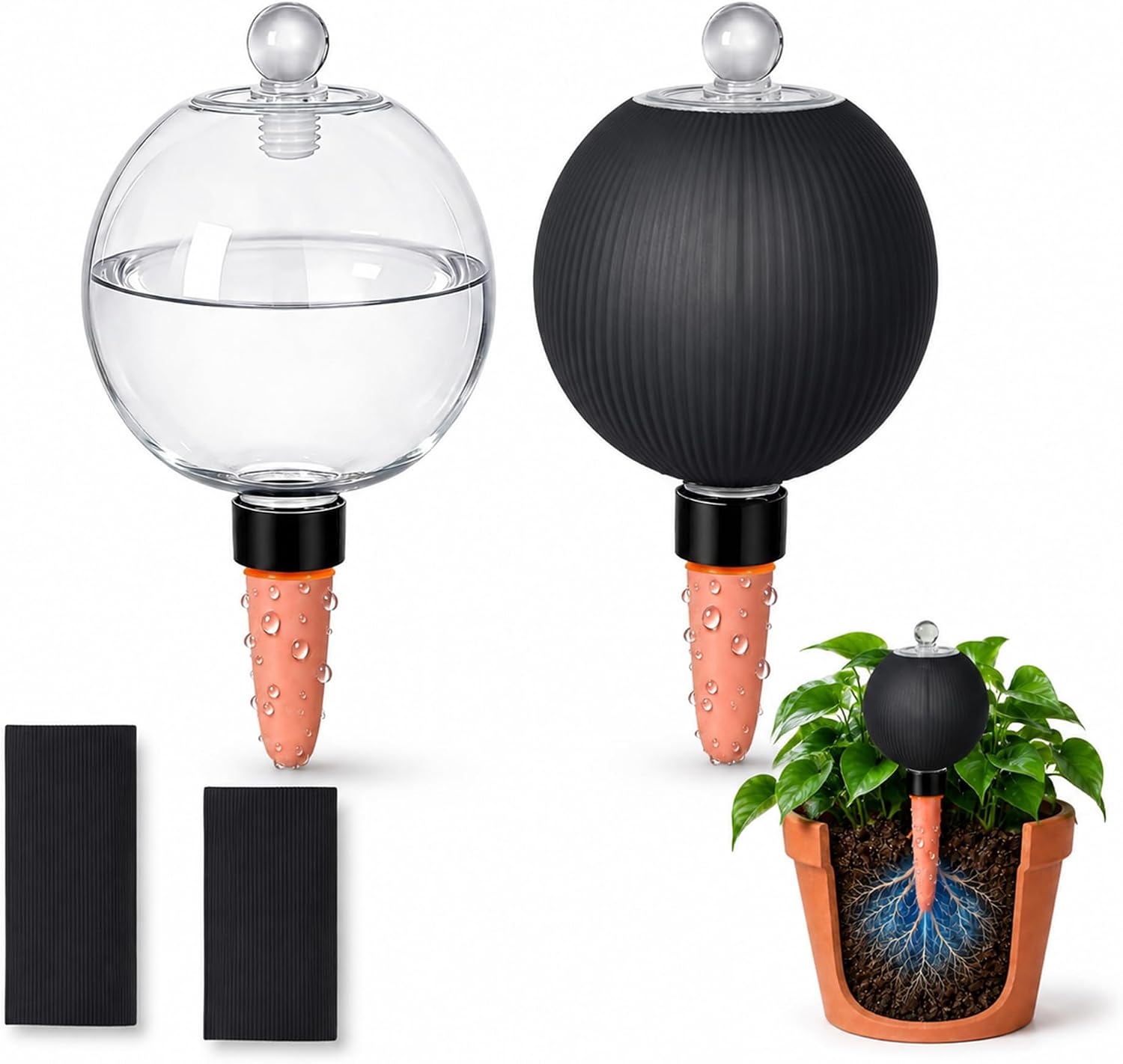 Self Watering Globes, 2-Pack 26oz Extra Large Plastic Plant Waterer