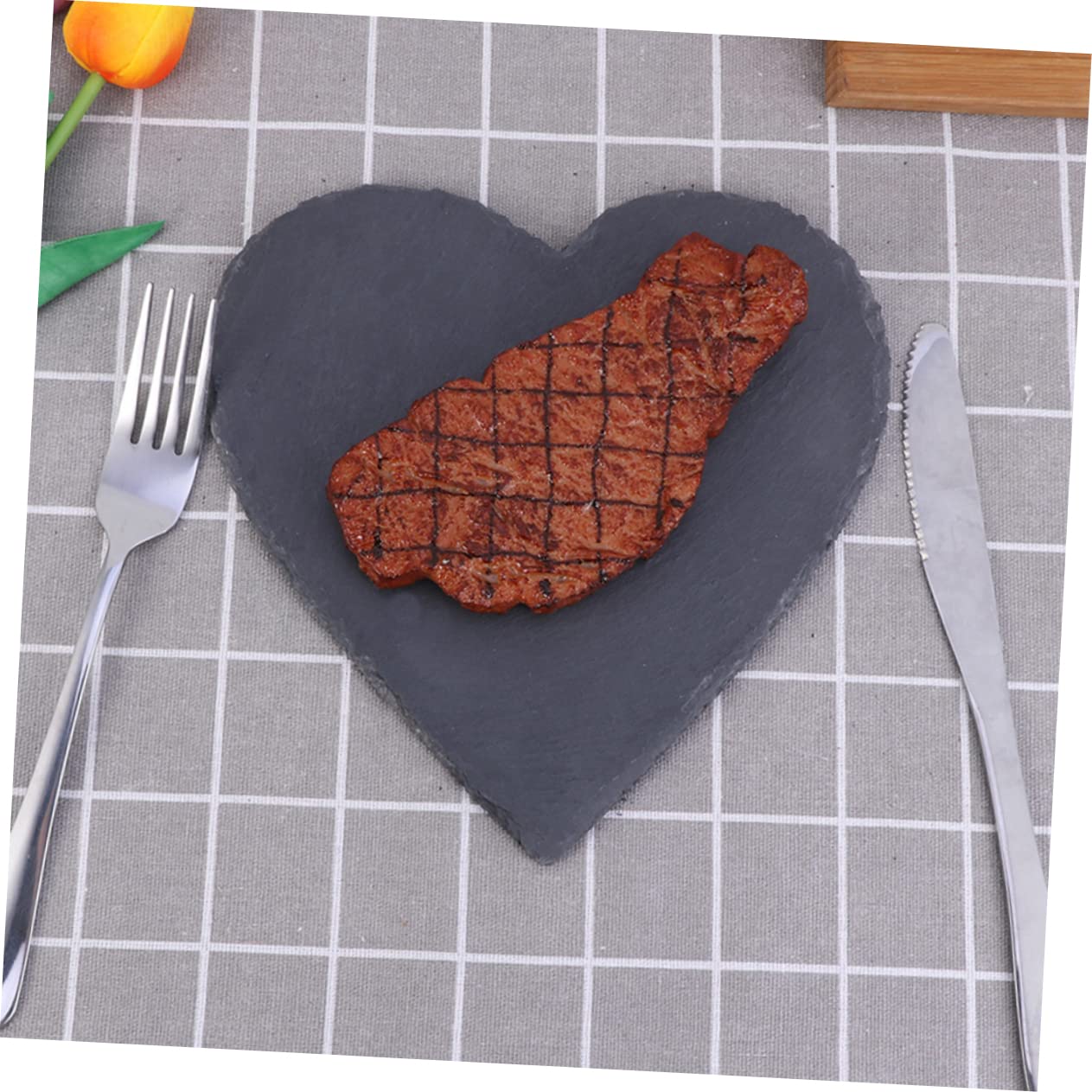 2 Piezas Plato de Pizarra para Servir Carne Queso y Postres para Eventos y Decoración de Cocina