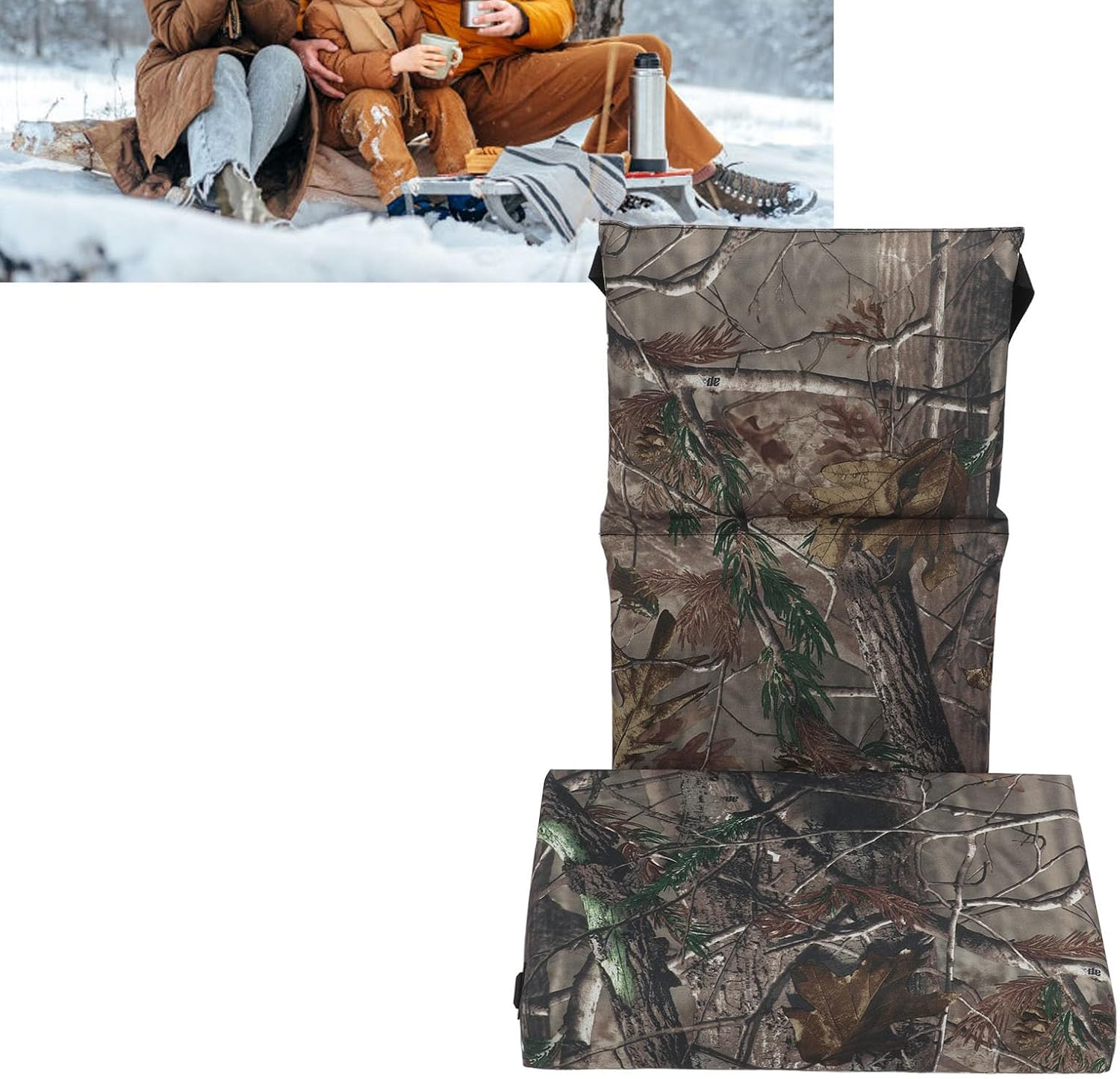 PerGar Adjustable and Foldable Hunting Tree Stand Seat with Comfortable Oxford Cloth, Padded Foam, Sturdy and Foldable Design, Perfect for Outdoor Activities (Leaves Pattern)