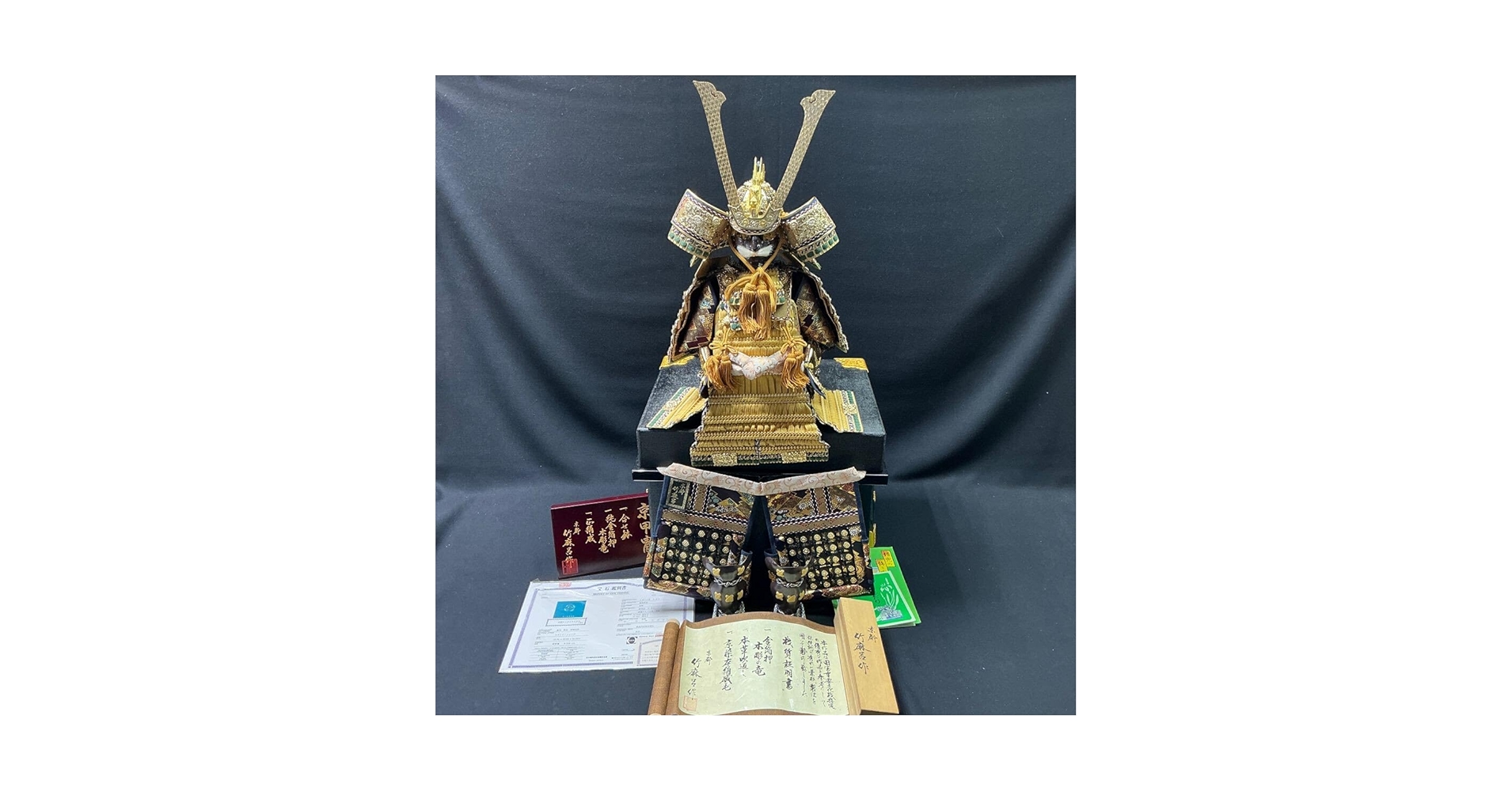 送込/高級/五月人形/竹麻呂作/京甲冑 兜飾り前立て龍は水晶付 鎧櫃 端午の節句 送込/高級/五月人形/竹麻呂作/京甲冑 兜飾り前立て龍