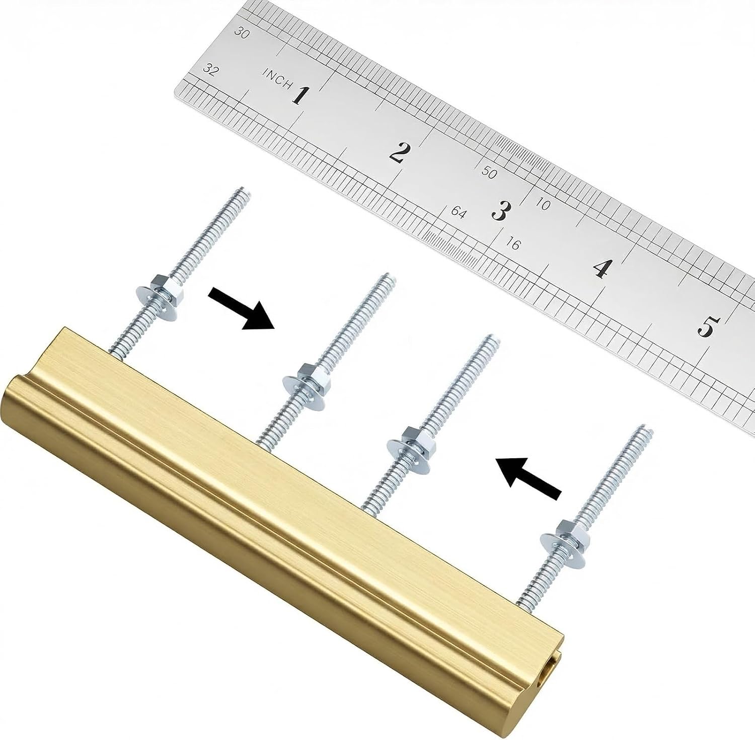 10 Pack Gold Adjustable Cabinet Pulls, 1" to 4" (25-102mm) | Sturdy Aluminum, Rustproof, Smooth Edge, Ideal for Cabinets, Drawers, and Furniture, Mounting Screws Included