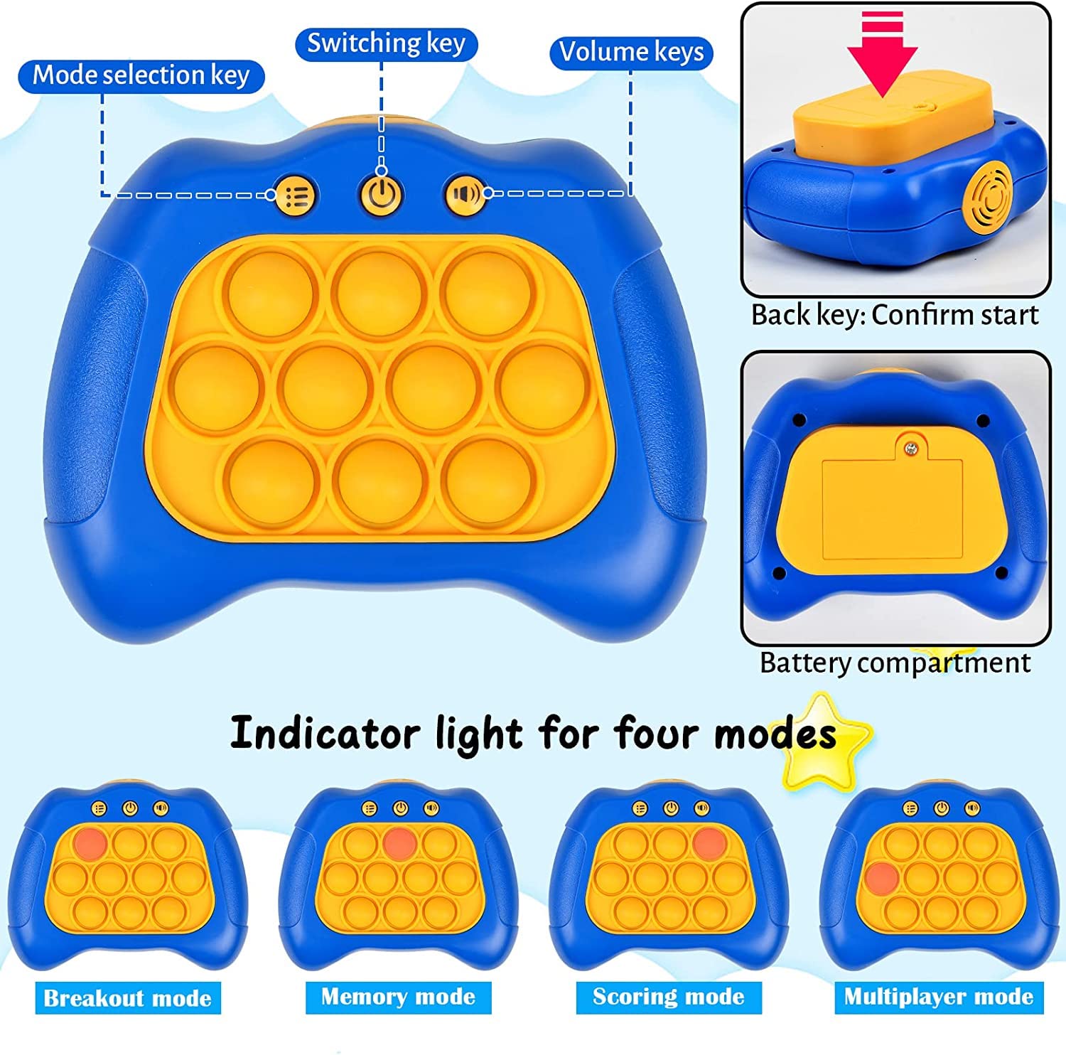 Quick Push Game, Fidget Toys Pro, Jouets pour Enfants Avancés, Jouet Anti- Stress, Cadeaux de fête pour Soulagement, Vacances, Cadeaux d'anniversaire pour Enfants (A