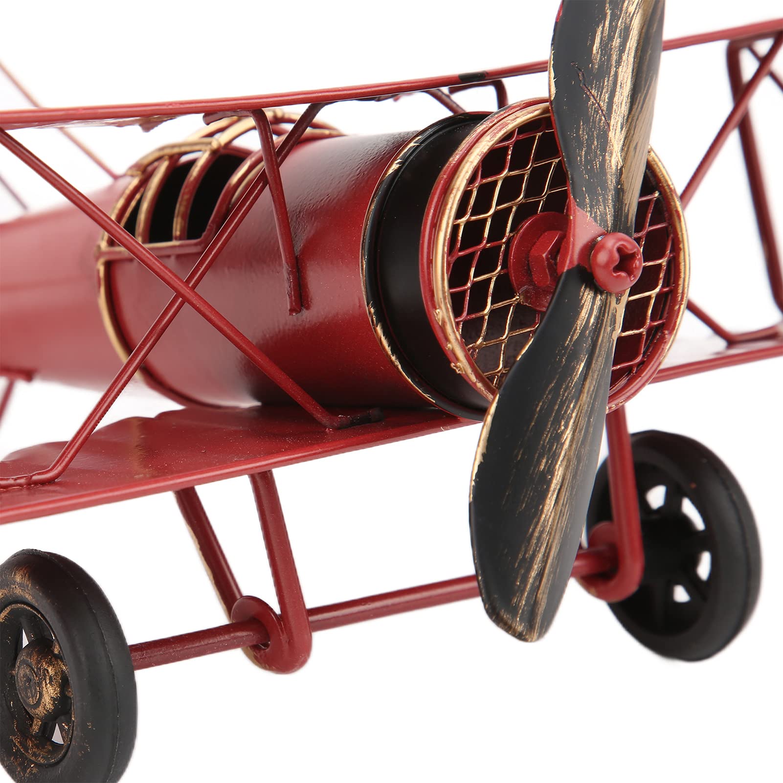 Ausla Modello di Aeroplano retrò in Metallo, Modello di Aeroplano con Catena Sospesa, per la Decorazione e Il della Casa o del Bar (Rosso)