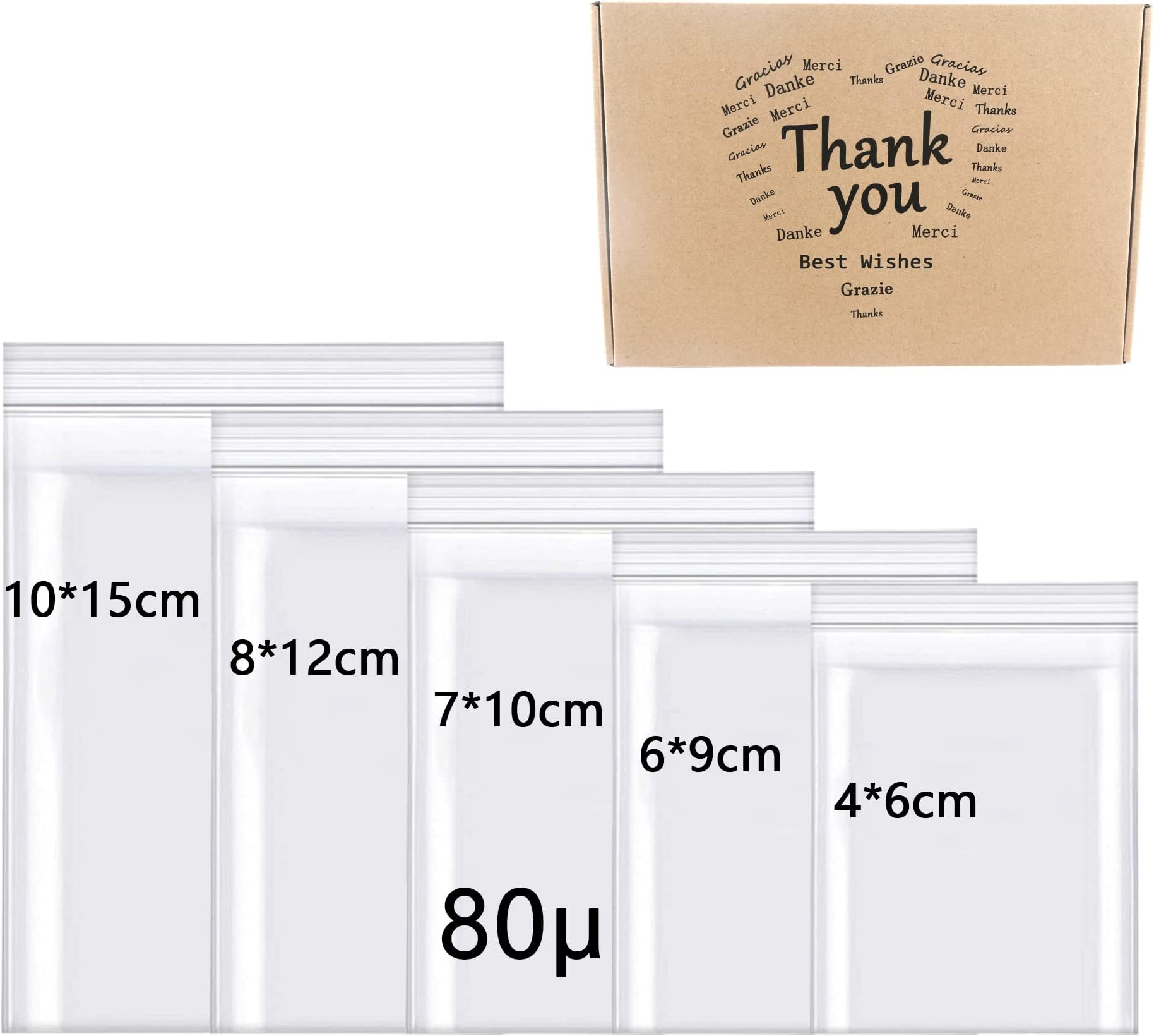 100 1.5" x 2.5" Small Grip Seal Bags Clear Plain Plastic Polythene