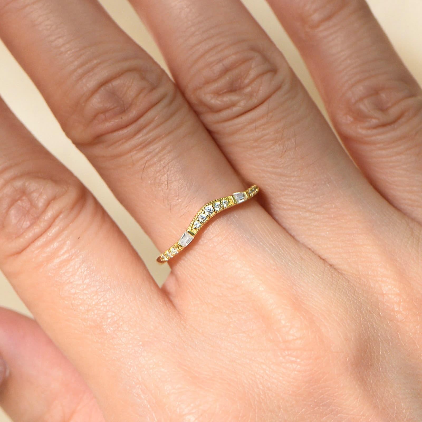 KnSam Anillos de boda de oro Au585, corona para parejas con corte trapezoidal, anillos de la amistad Au 585, talla 63 (20,1)