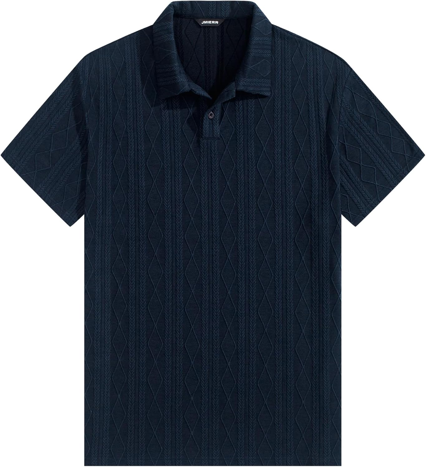 JMIERR Mens Polo Shirt Textured Knit Button Casual Short Sleeve Summer Vacation Beach Stretchy Golf Shirts - Image 8