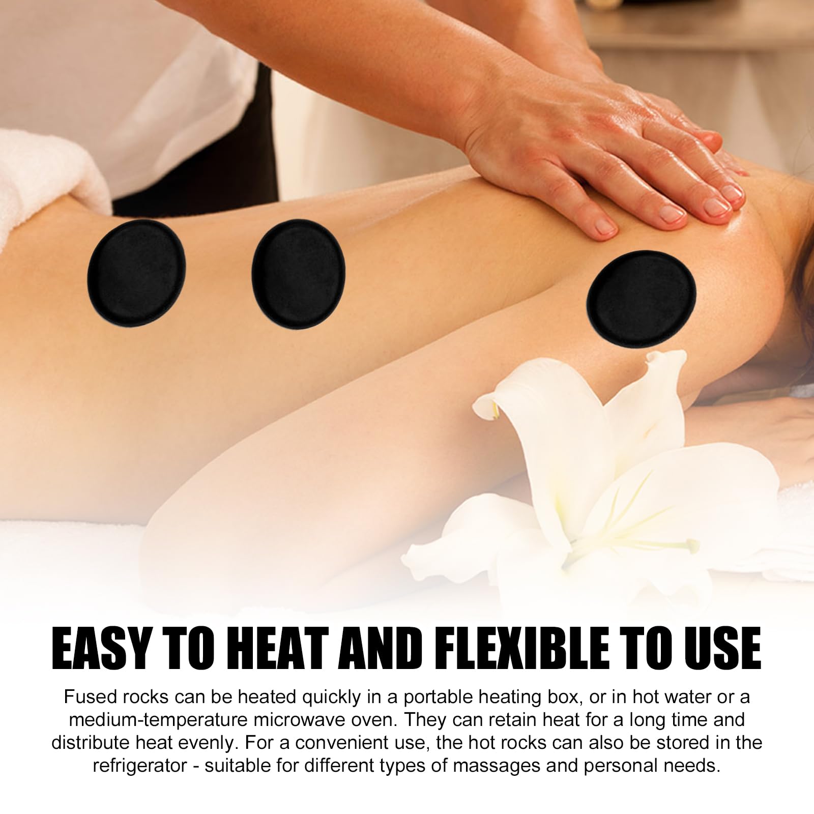 Hot Stone zestaw do masażu: 9 sztuk kamieni do masażu, bazalt, przenośne, gorące kamienie do masażu z bazaltu, zestaw do masażu i relaksu oraz leczenia SPA