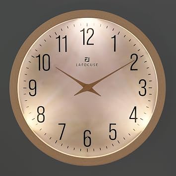 Lafocuse 12 Inch Glow in the Dark Wall Clock Lighted Battery Operated Beige