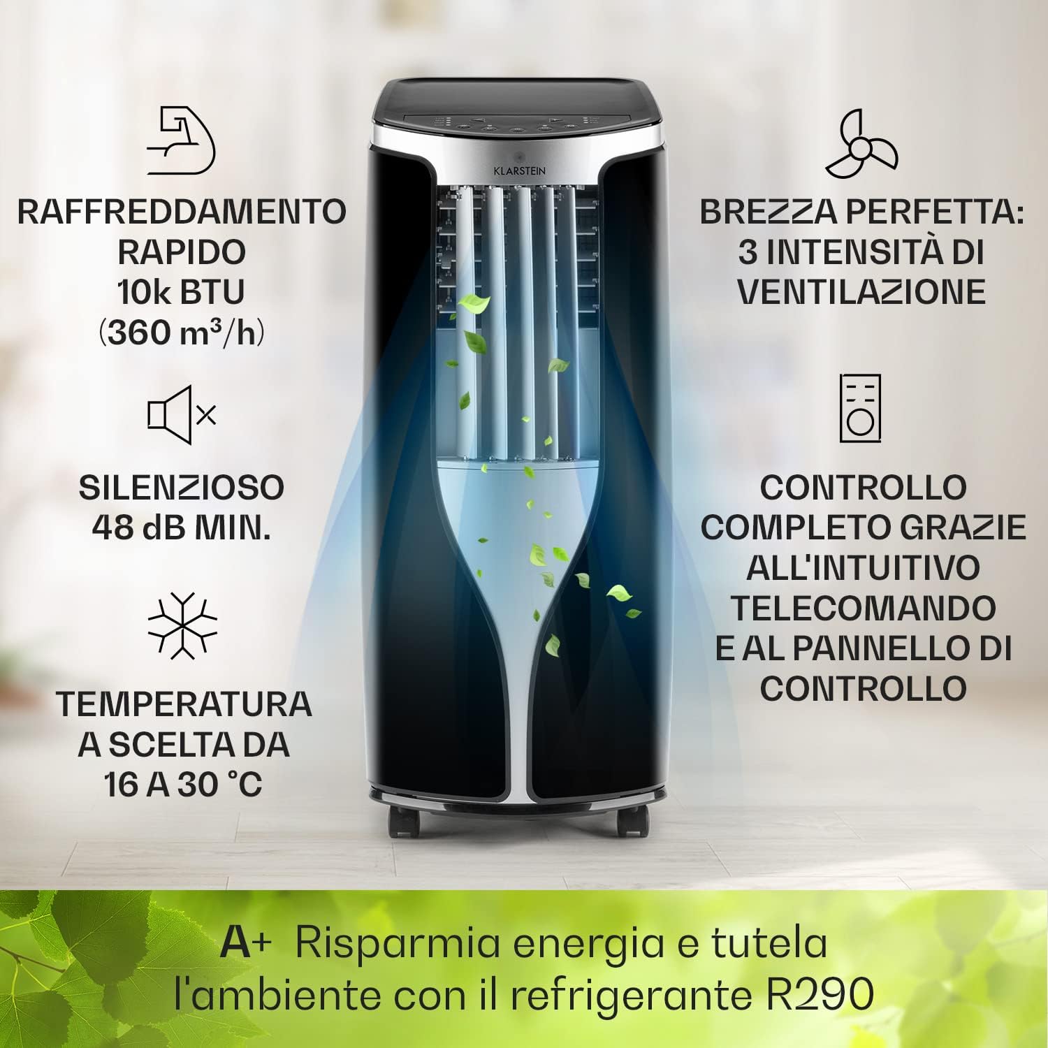 Klarstein NB10ECO with exhaust hose installed in a window