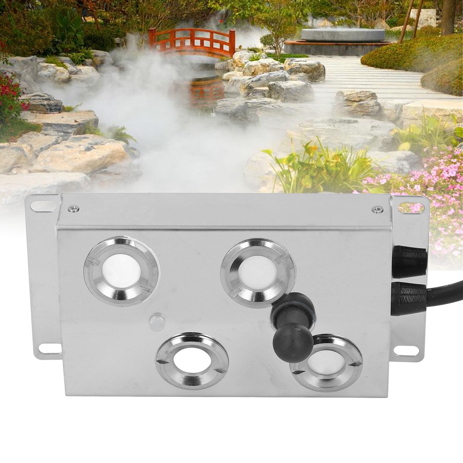 Jectse Maker di Nebbia Ad Ultrasuoni, 4 Teste Fogger Ad Ultrasuoni, IP67 Acqua Ad Ultrasuoni Fogger UltraSonic Pond Humidifier, Mister Ultrasonico 4,5 Litri/h con Cavo 1,5 M, per