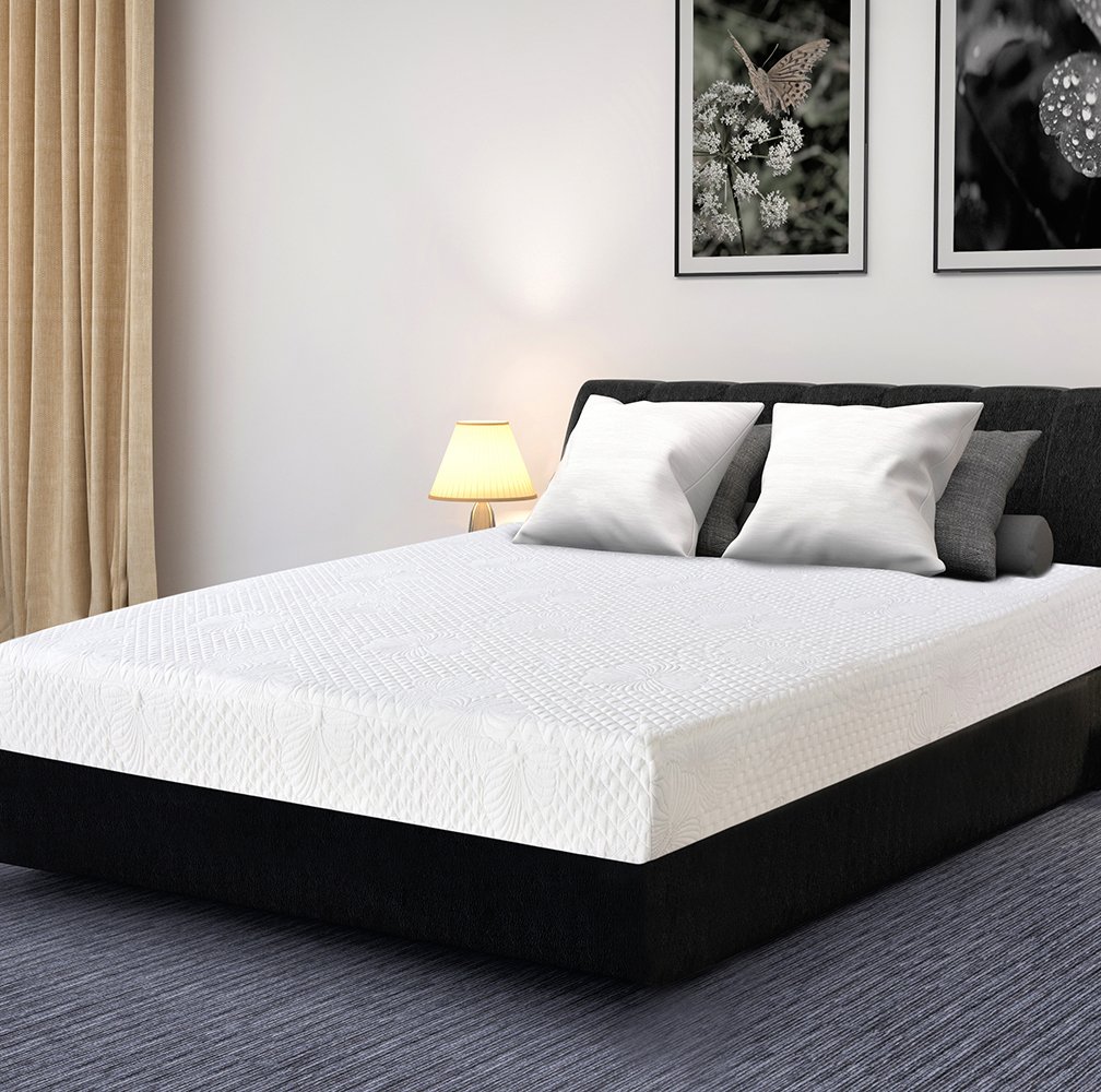 Olee Sleep Full Mattress, 9 Inch Gel Memory Foam Mattress, Gel Infused for Comfort and Pressure Relief, CertiPUR-US Certified, Bed-in-a-Box, Medium Firm, Full Size, White