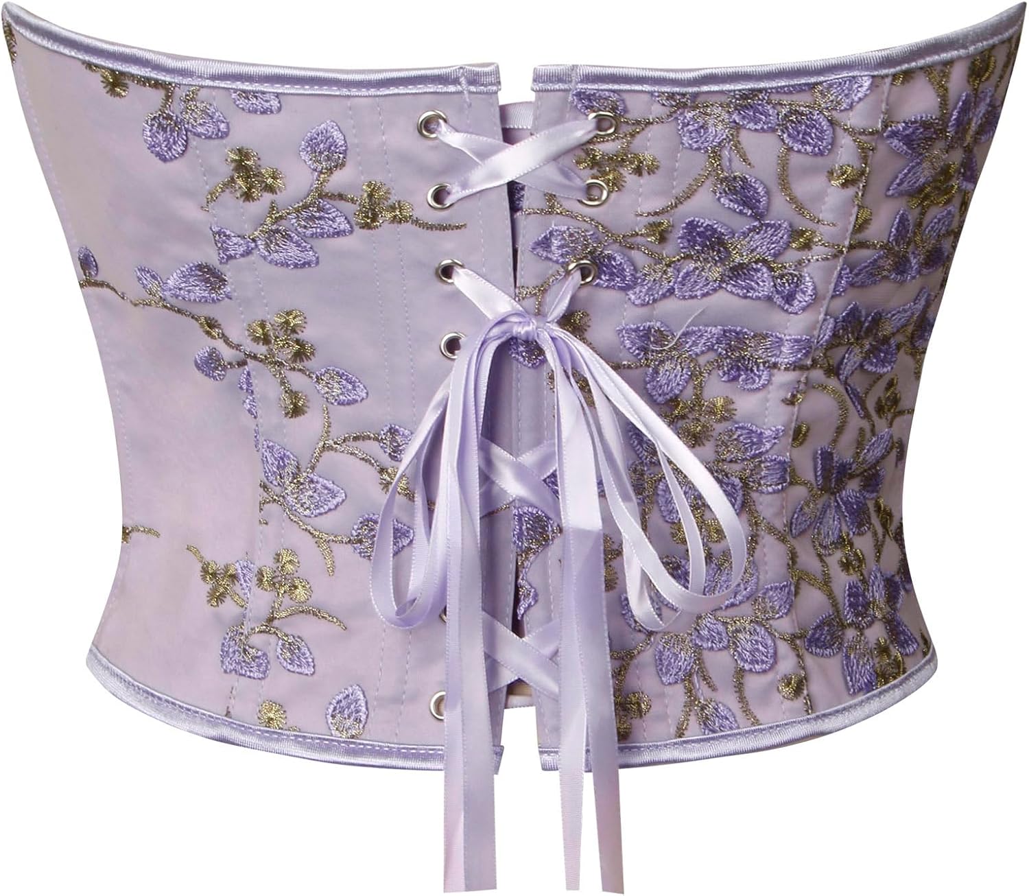 Kimring Women's Embroidered Floral Bustier Strapless Boned Overbust Corset Top - Image 3