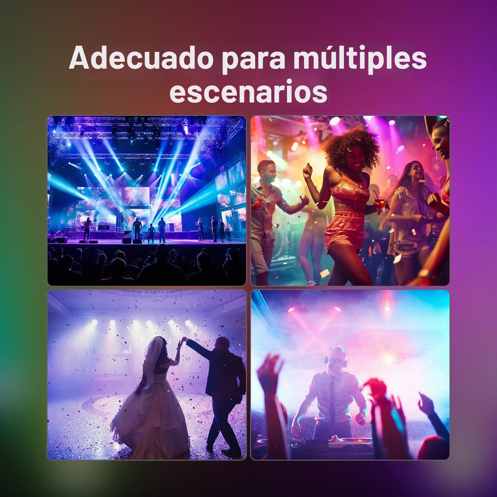 40W RGBW 4 en 1 LED Pinspot + 24 SMD RGB Luces de Escenario LED Par DMX Luces DJ 7/11CH Luz de Fiesta Foco para Bar, Fiesta, Boda, Discoteca, Teatro, Halloween