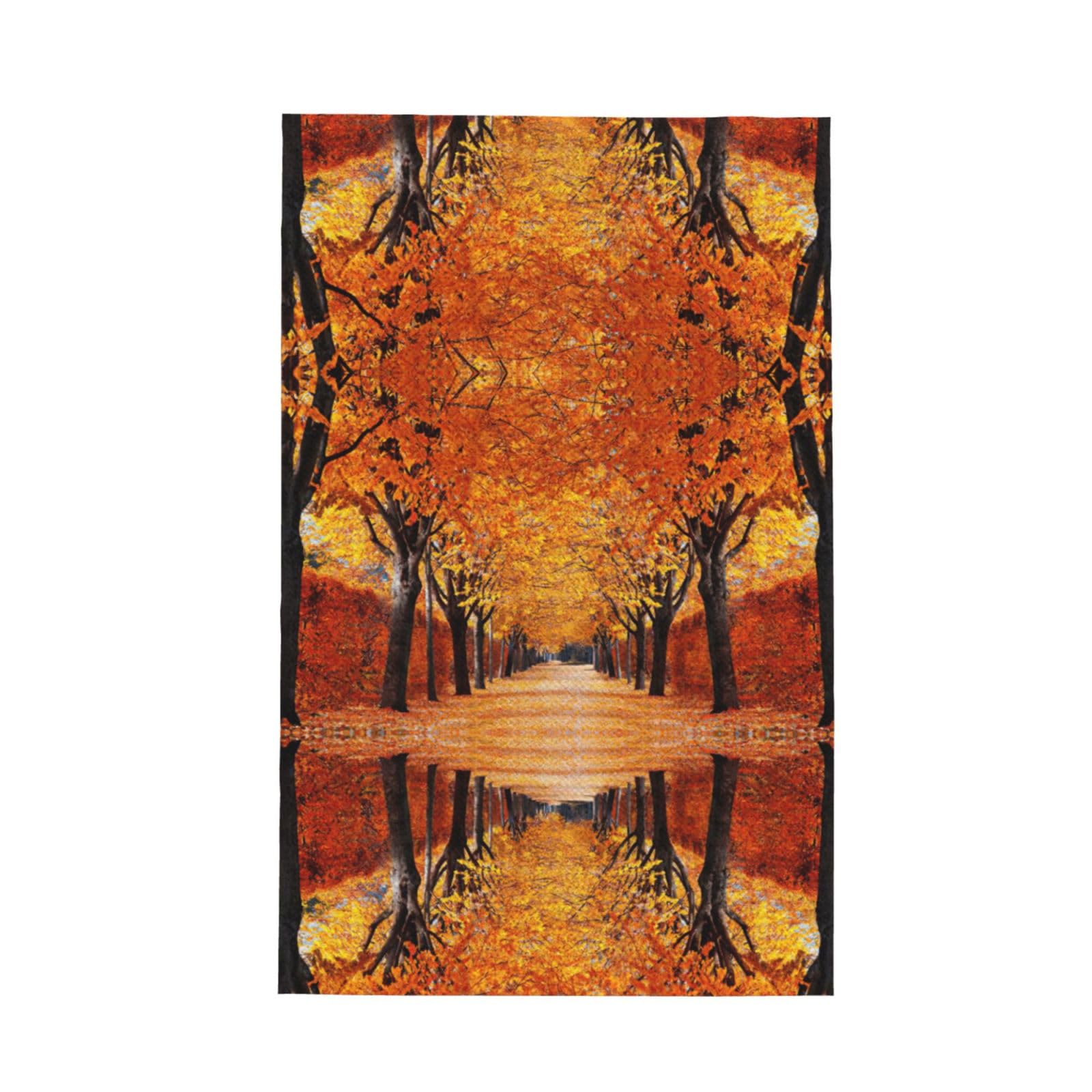 Xxahnbm Black Pathway In The Woods Covered Print Waffle Kitchen Towel,Absorbent Hand Towel