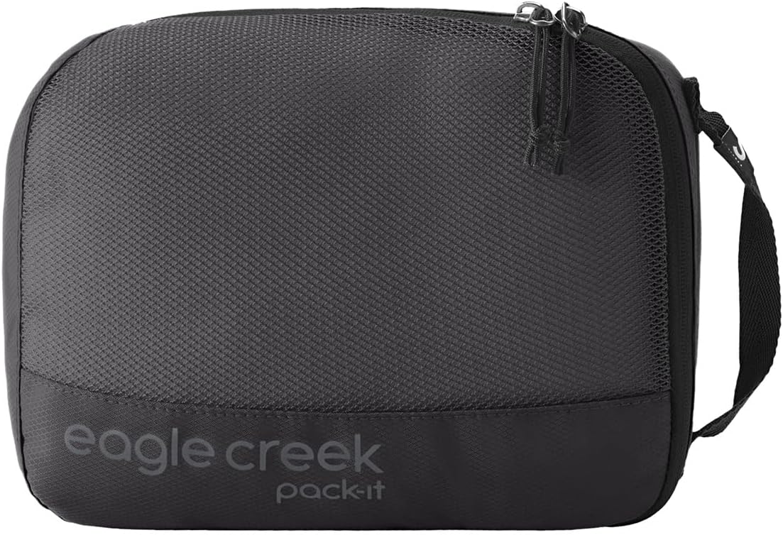 Eagle Creek Pack-It Reveal Cube - Lightweight Packing Cubes for Optimizing Luggage Space - Easy to Carry - Mesh Fabric - Water-Resistant - Easy Grab Zipper - Small - Black