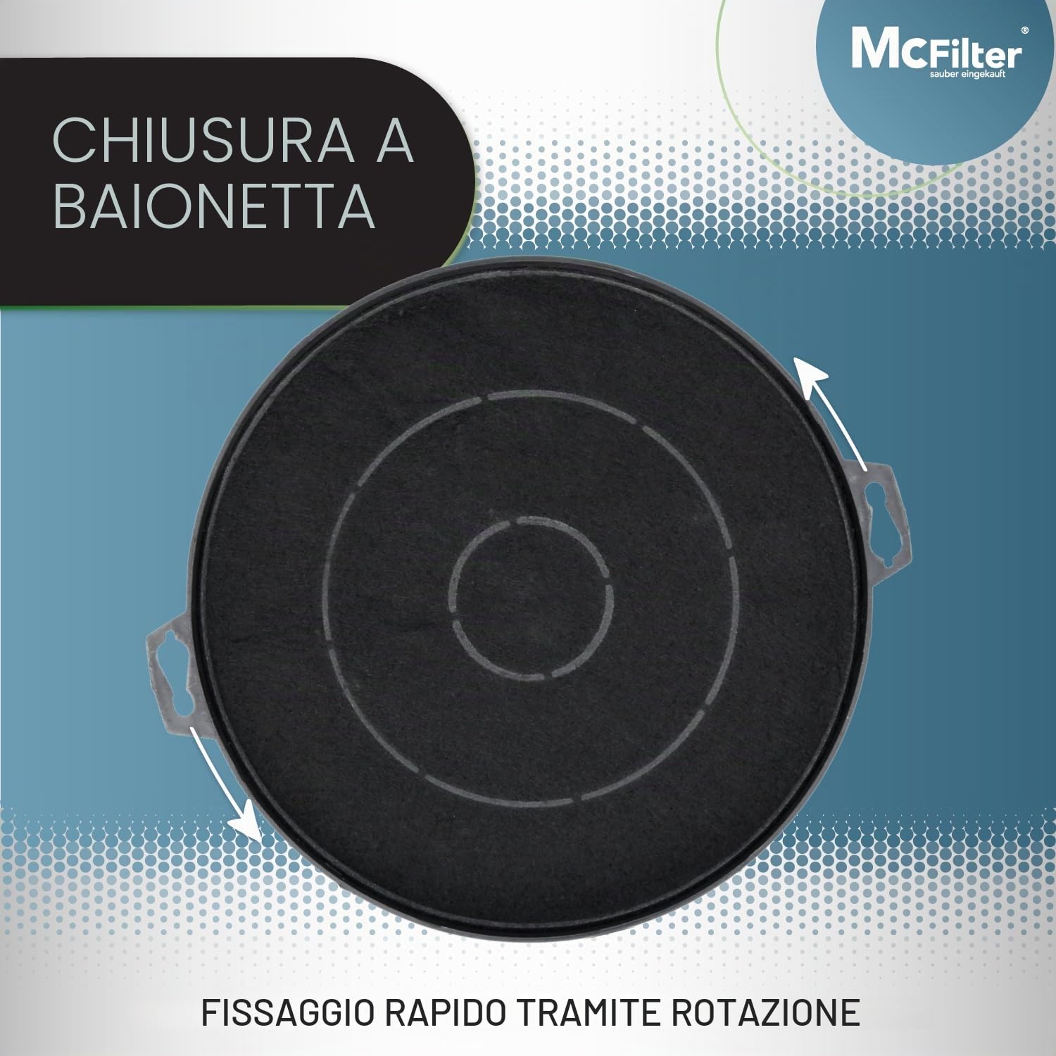 McFilter | 2x filtro a carboni attivi Ø 210 mm per cappa da cucina adatto a Constructa 00353121, Bosch/Neff DHZ5140, Bauknecht 481281718524 AEG/Juno 902979371/9 - Filtro per cappa da cucina