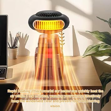 Vikye Battery Powered Space Heater, 12000mAh 170W Portable Rechargeable Heater with 2 USB Outputs, Portable Car Defogger for Outdoor(Charger and cable are not included)