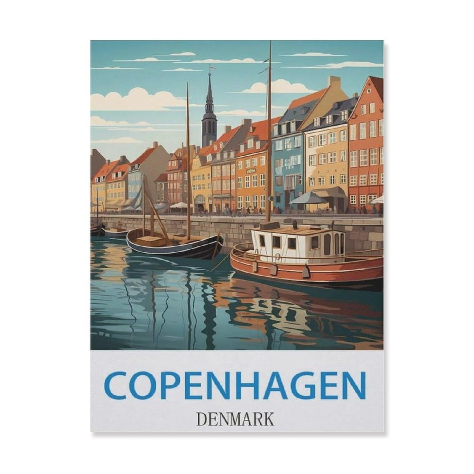 Copenhagen Denmark，Tin Sign Vintage Retro Man Cave Bar Pub Shed Novelty Gift Aluminium Metal Tin Wall Décor Sign(15x30cm）6x12 inch-EH40