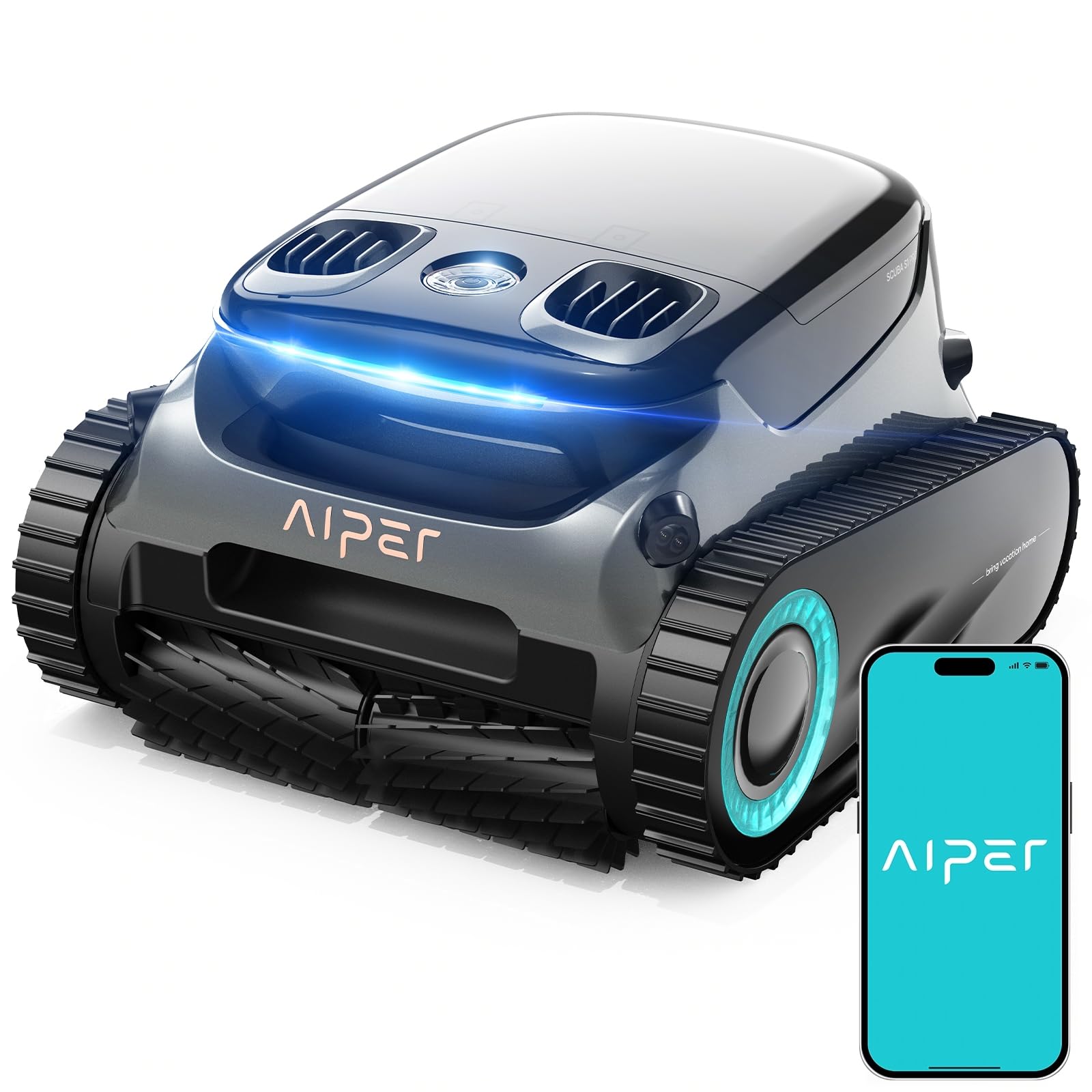 AIPER Scuba S1 Pro Poolroboter Boden und Wand mit Wasserlinienreinigung, Intelligenter Navigation, 180 Minuten Batterielaufzeit, Poolsauger Ideal für Eingelassene Pools bis zu 200㎡ (Generalüberholt)