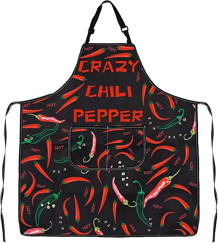 Miniatura 7 de CMNIM Delantales de chili Chili Chef Delantal Chile Cocina, Jardinería Delantales con Bolsillos Chili Peppers Regalos para Amantes