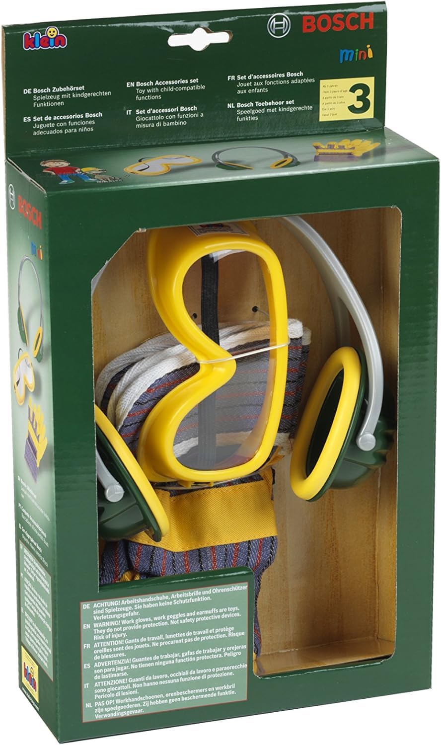 klein Theo 8405 Marteau-piqueur Bosch | Mouvement de va|et|Vient du fleuret à Piles & Theo 8535 Set de Trois Accessoires Bosch | Gants et Lunettes de Travail, protège|Oreilles en Design Bosch