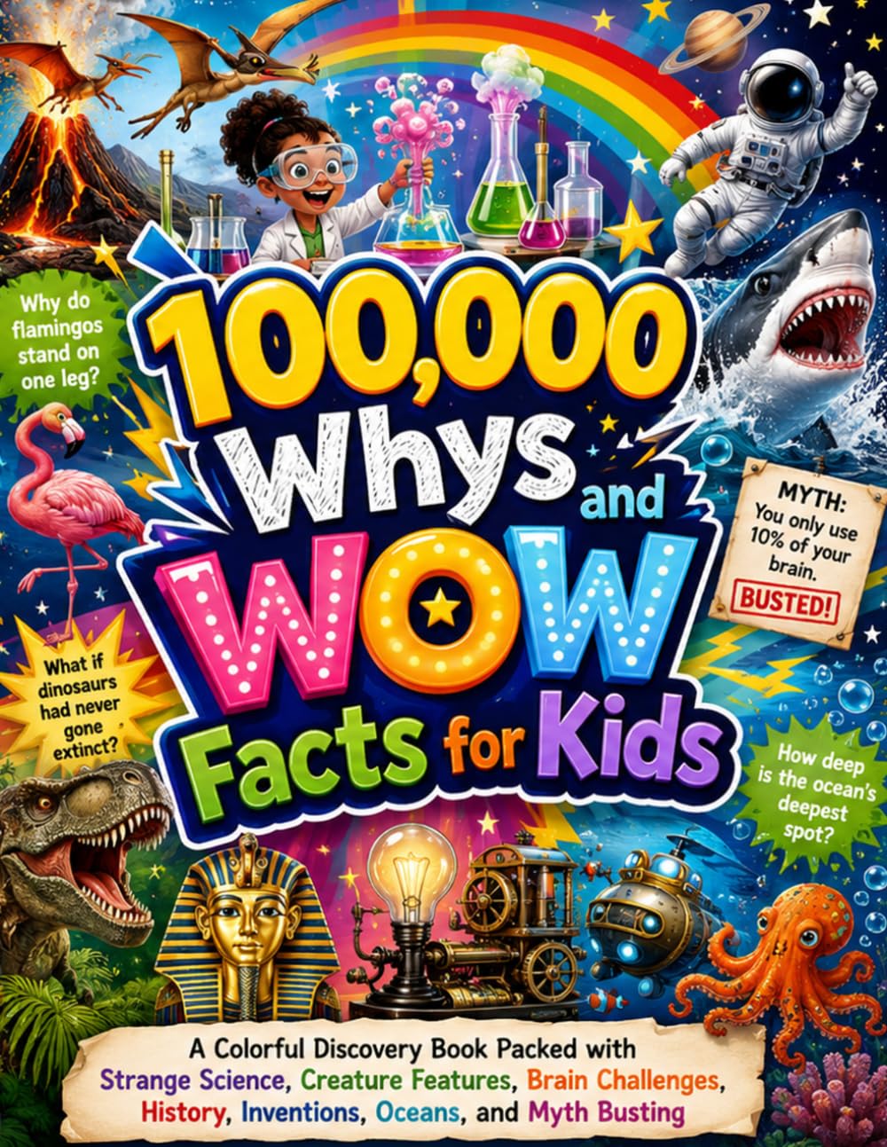 100,000 Whys and Wow Facts for Kids: A Colorful Discovery Book Packed with Strange Science, Creature Features, Brain Challenges, History, Inventions, Oceans, and Myth Busting