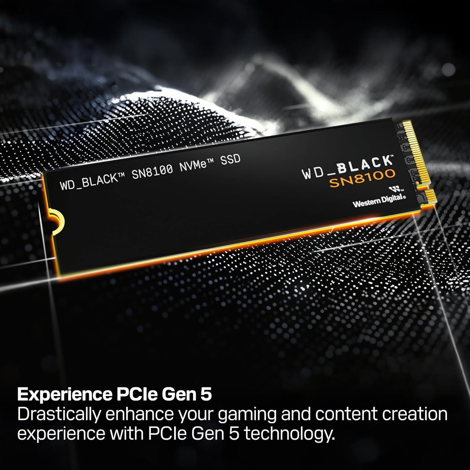 WD_Black SN8100 1 TB PCIe 5.0x4 NVMe M.2 SSD, Lesegeschwindigkeiten von bis zu 14.900 MB/s, Schreibgeschwindigkeiten von bis zu 11.00MB/s, TLC 3D CBA NAND