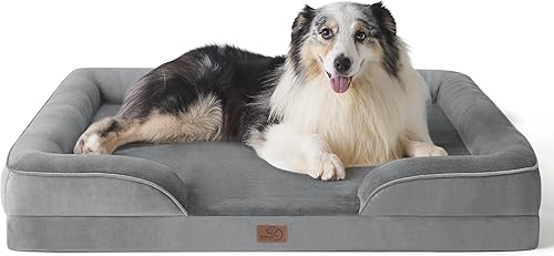 Bedsure Cama ortopédica para perros extragrandes, sofá cama lavable XL para perro, sofá cama grande de espuma de apoyo para mascotas con funda