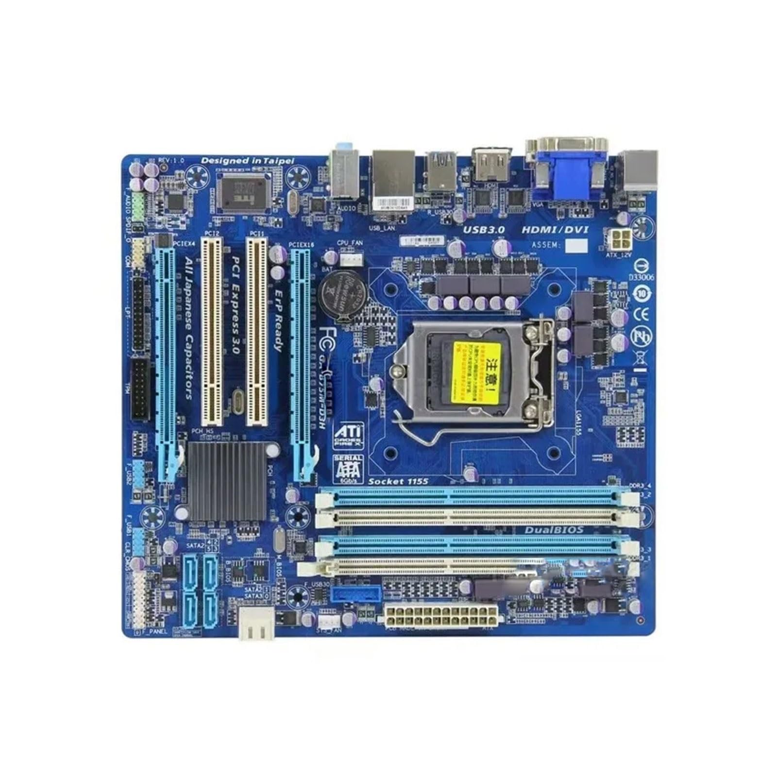 Carte Mere Fit for Gigabyte / B75M-D3H Quad Slot DDR3 1155 Broches avec Carte mère HDMI B75