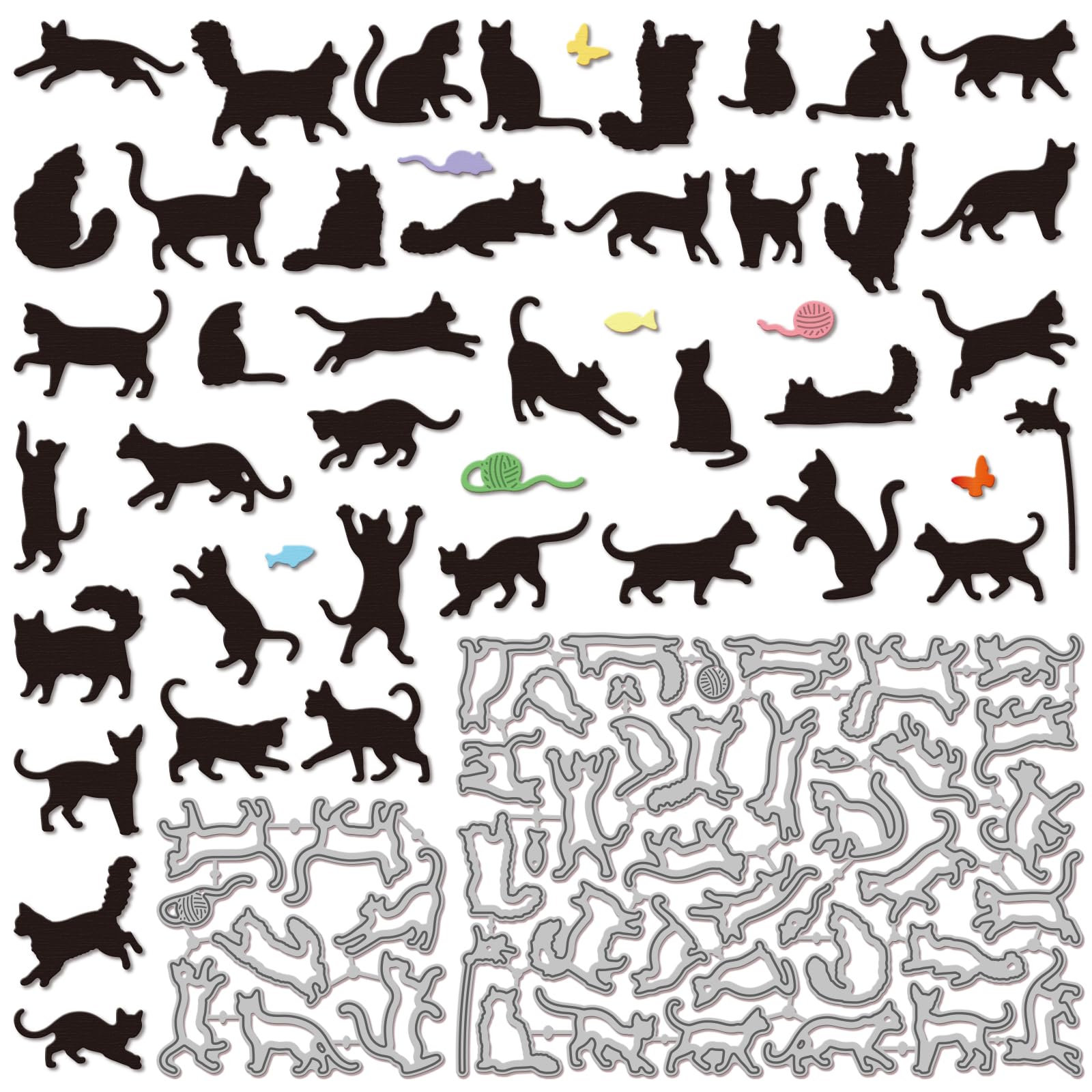 GLOBLELAND Cats Silhouette Cutting Dies for Card Making — image 1