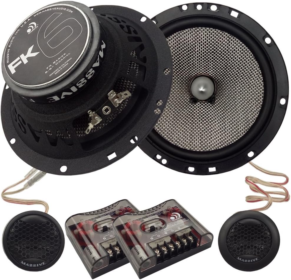 FK6-6.5 Inch, 320 Watts Max Hi Quality Component Speakers, FK Series, 20mm Aluminum Dome Ferro Fluid, 12dB Linkwitz–Riley Crossover, 4 Ohm (Sold AS Pair)