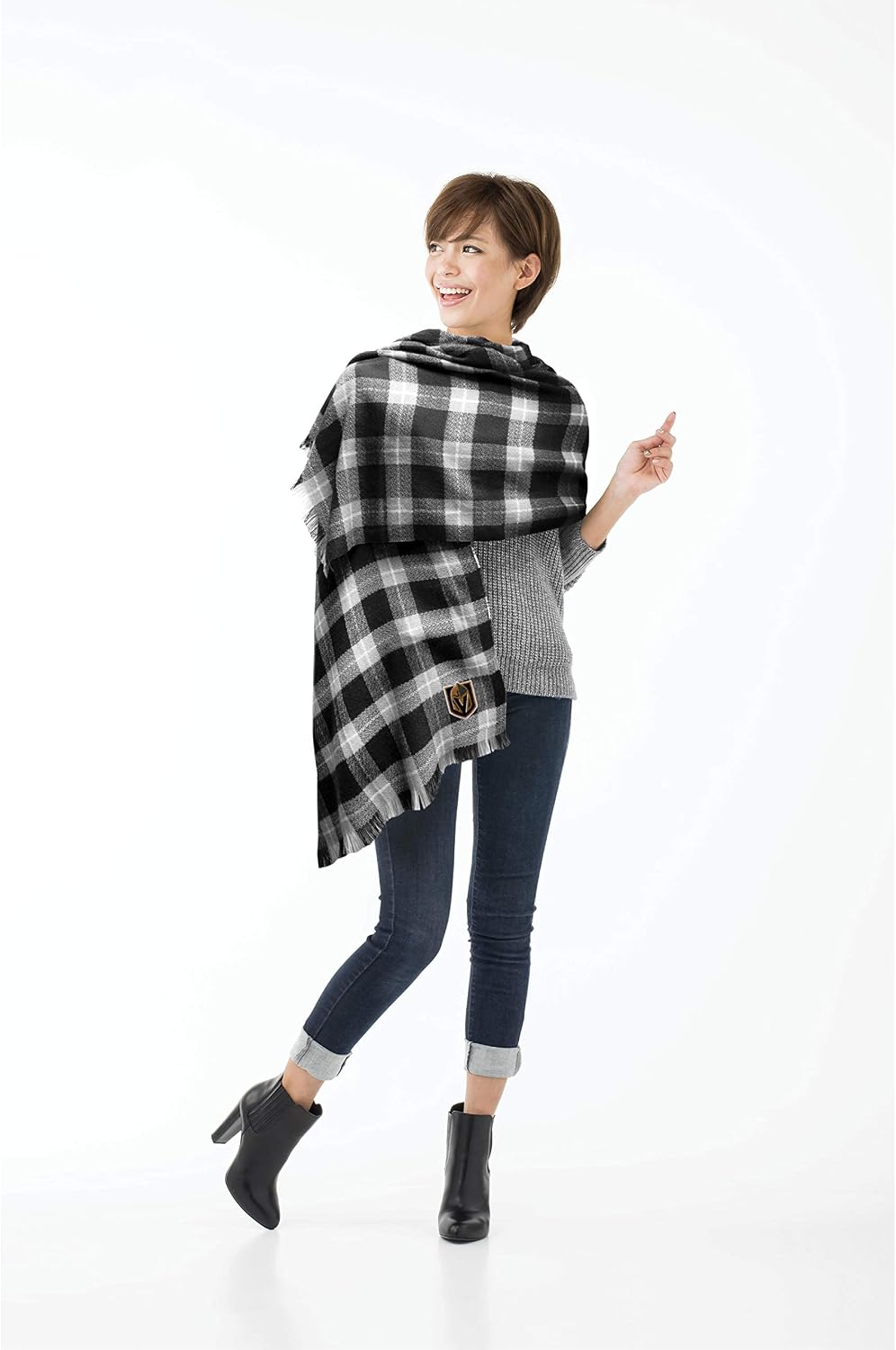 NHL Ottawa Senators Unisex Nhlnhl Plaid Blanket Scarf