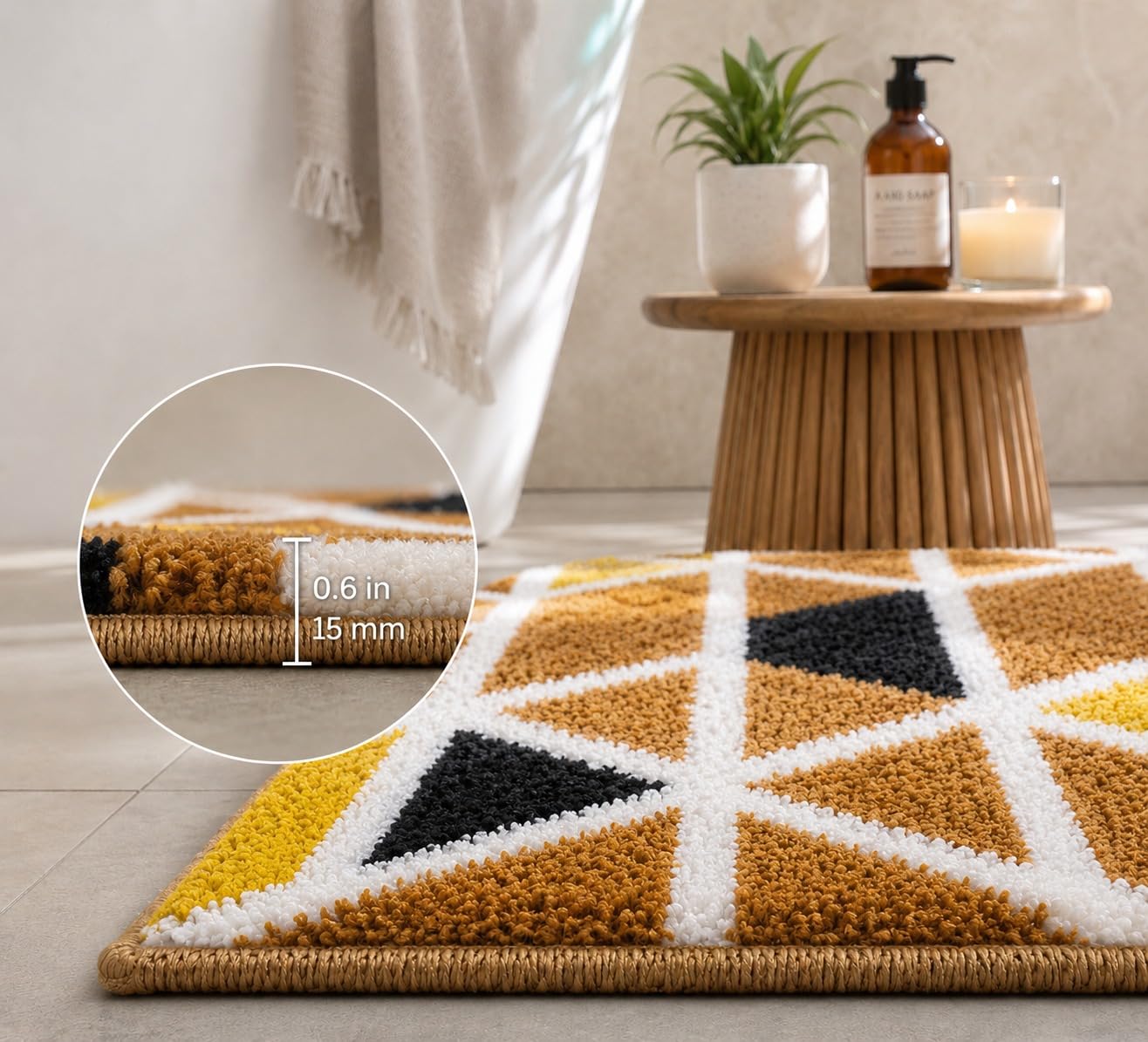Roseate Mosaic Bath Runner - Super Soft Microfiber -6 Roseate Mosaic Bath Runner - Super Soft Microfiber -6