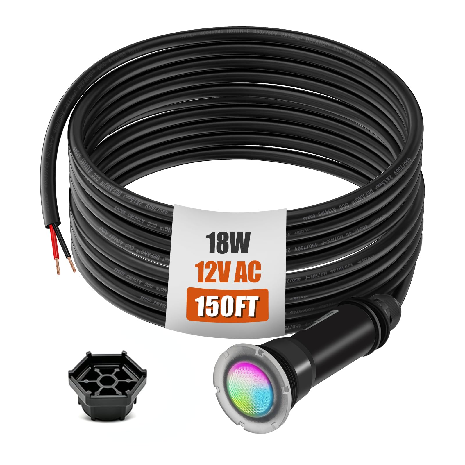 Photo 1 of Leyuncot 7-Color 1.5 Inch Pool Light with 150ft Cord